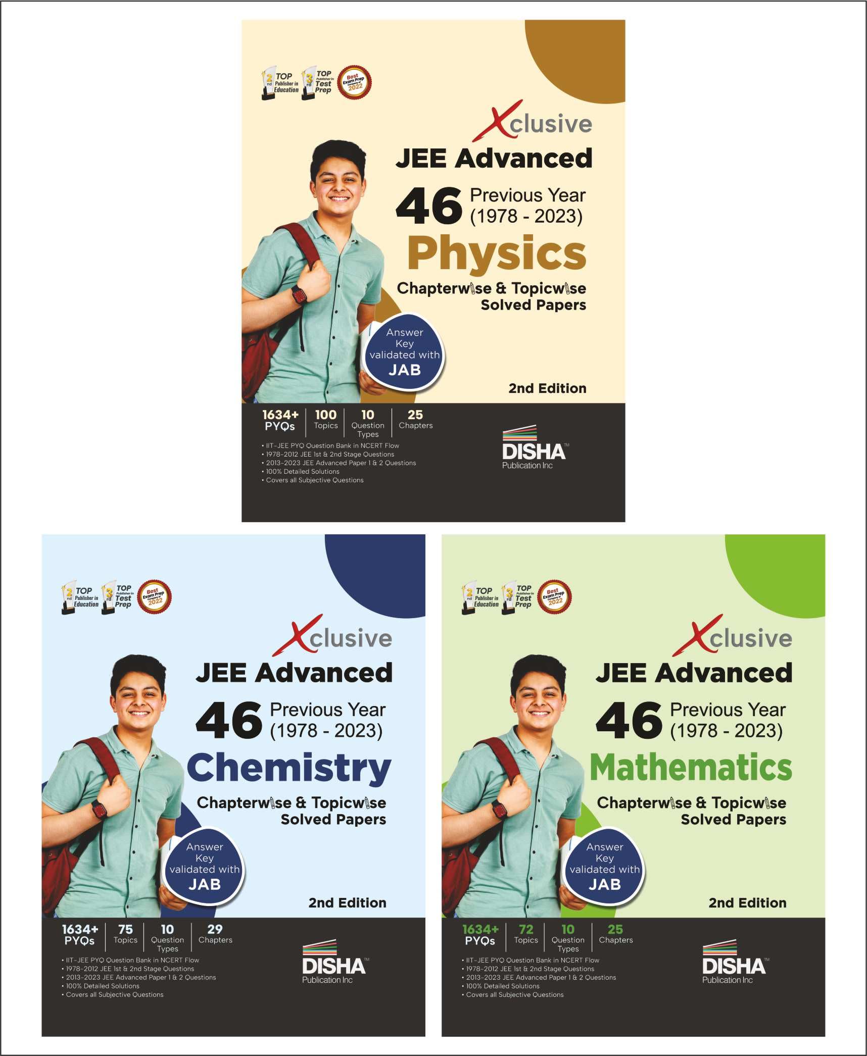 Combo Xclusive Jee Advanced 46 Previous Year (1978  2023) Physics, Chemistry & Mathematics Chapterwise & Topicwise Solved Paper