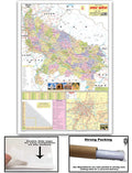Uttar Pradesh Political (Hindi) (Size 70 X 100 Cms)|Laminated Both Sides