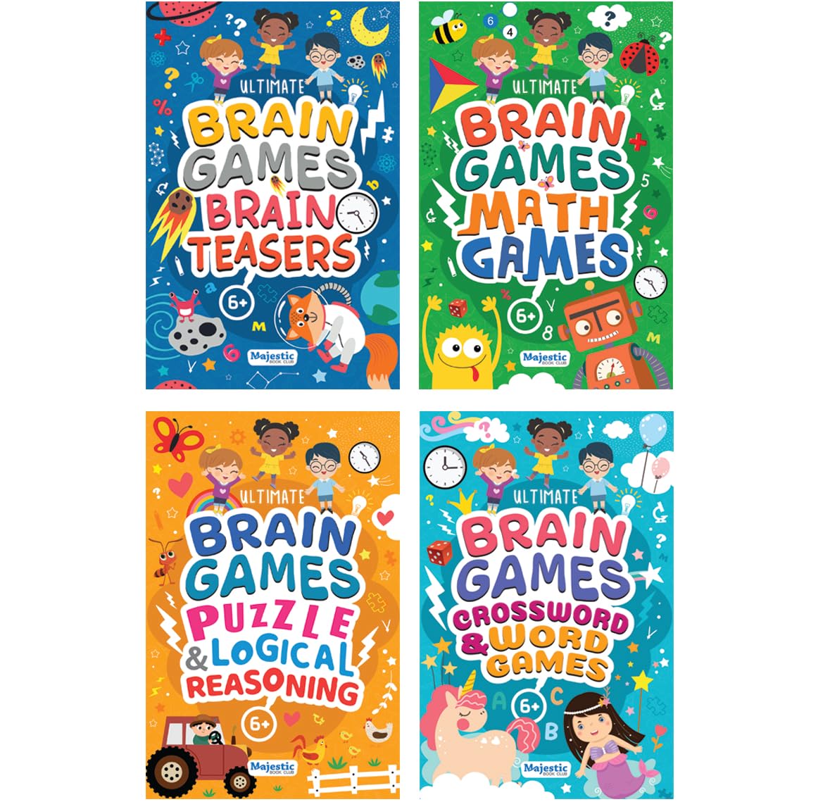400+ Brain Boosting Activity Book For 6+ Years Old Kids | Set Of 4 Book  400+ Activities With Maths Games, Brain Teasers, Puzzl