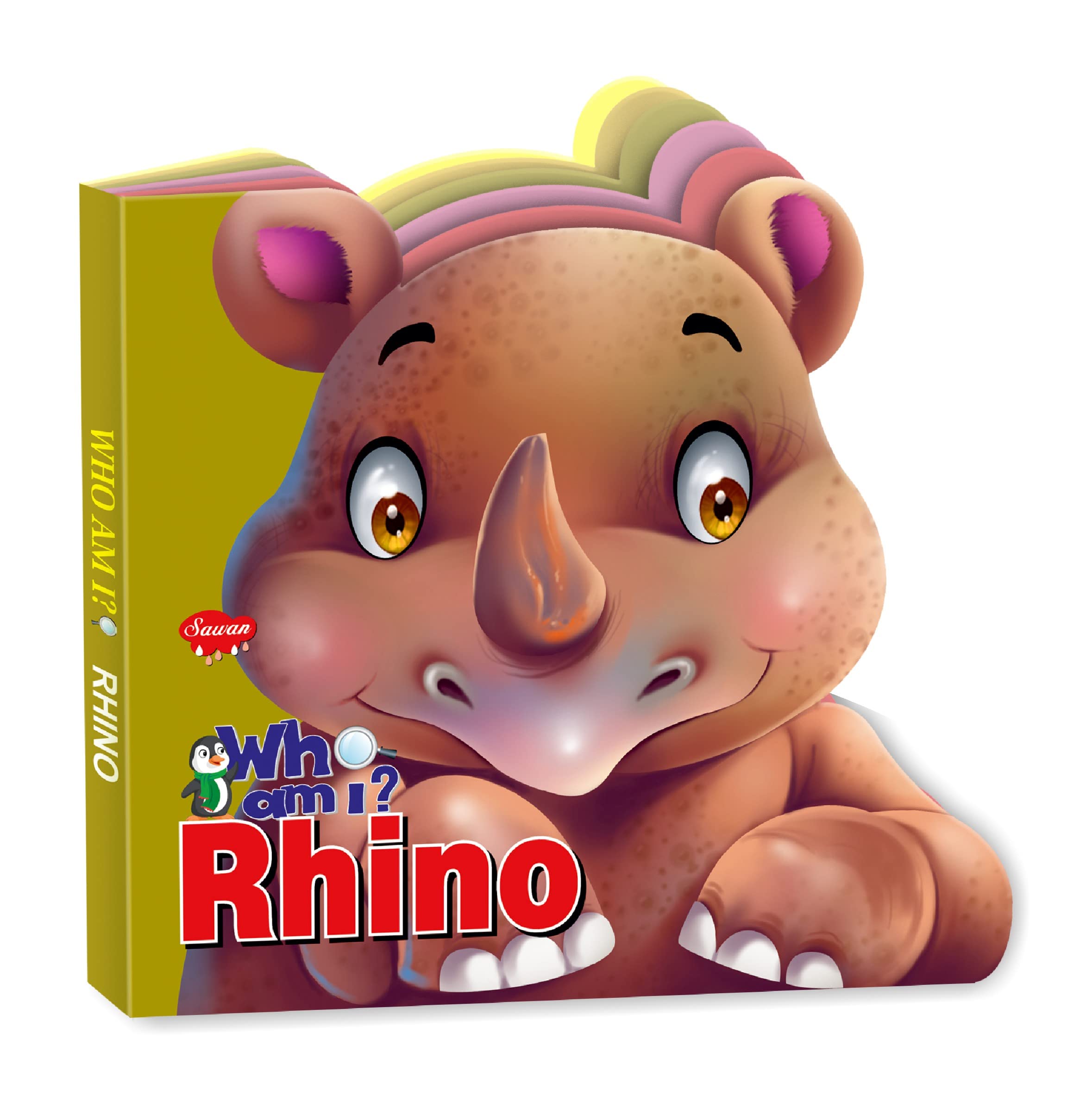 Sawan Presents Who Am I Rhinoceros | DieCut Shape BoardBook