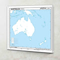 SMALL  100 AUSTRALIA PHYSICAL OUTLINE MAP FOR SCHOOL|Exploring Australia: Compact Physical Outline Map for School