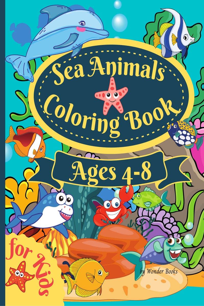 Sea Animals Coloring Book For Kids Ages 48