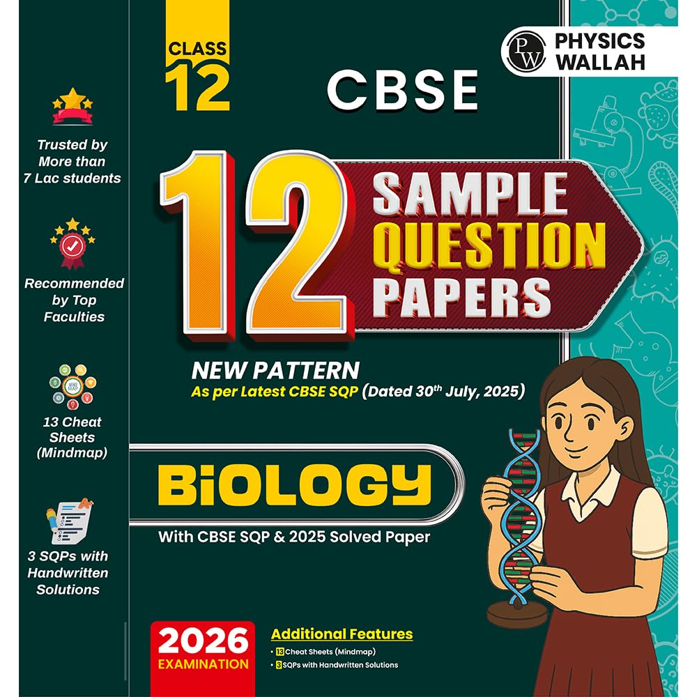 PW CBSE Class 12 Sample Papers Biologyfor 2025  2026 Board Exam | 15 NewPattern Papers per Subject + 111 most probable questi