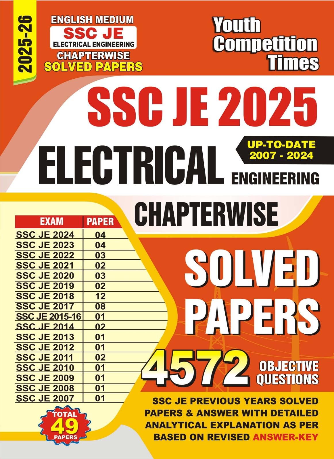 SSC JE Electrical Engineering Chapterwise Solved Papers 4572 English Medium 202526
