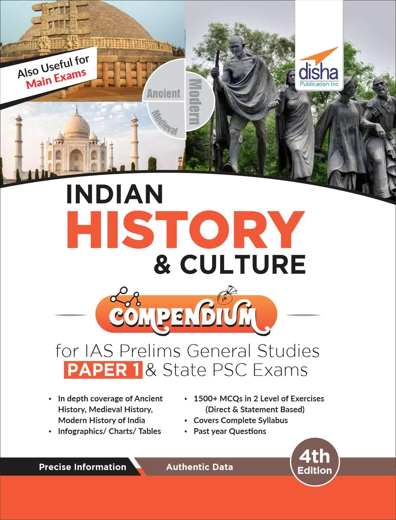 Indian History & Culture Compendium For Ias Prelims General Studies Paper 1 & State Psc Exams 4Th Edition [Paperback] Disha Expe