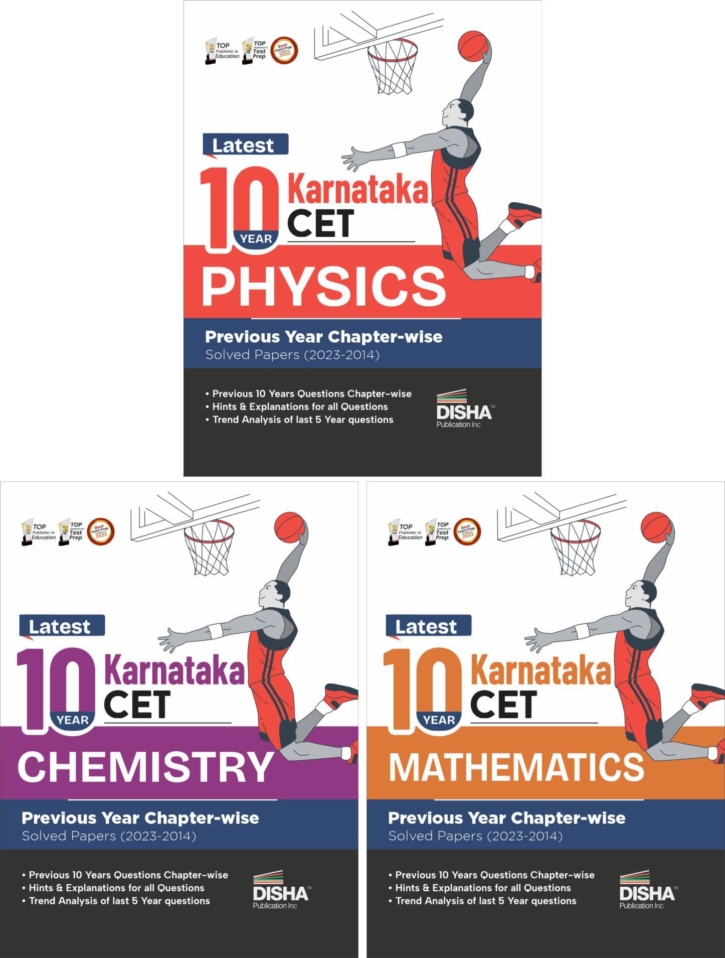 Latest 10 Year Karnataka Cet Physics, Chemistry & Mathematics Previous Year ChapterWise Solved Papers (2023  2014) | Kcet Pyqs