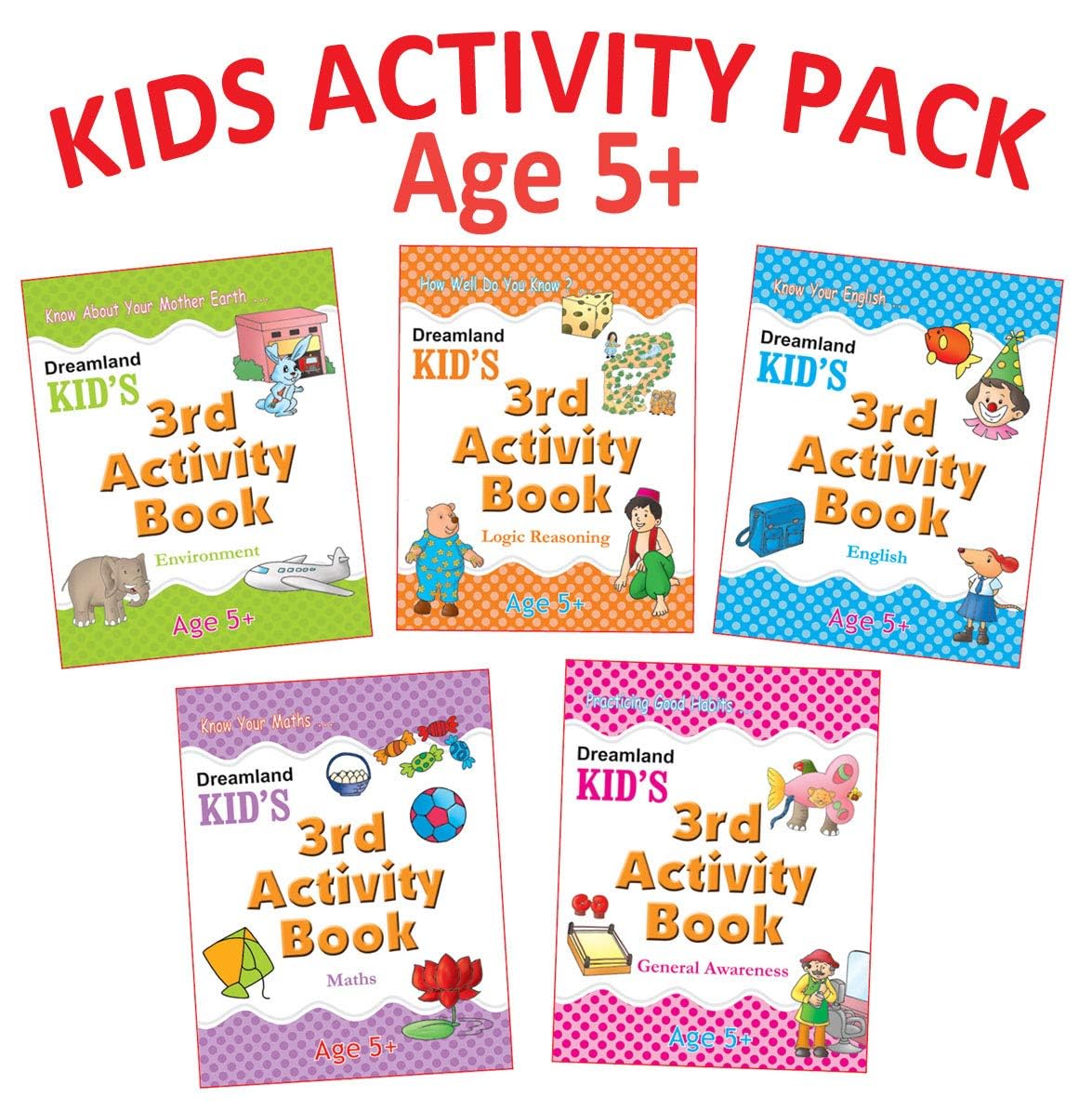 KidS 3Rd Activity Book Set  5 Educational Titles For Age 5+ | English, Maths, Environment, General Awareness & Logic Reasoning |