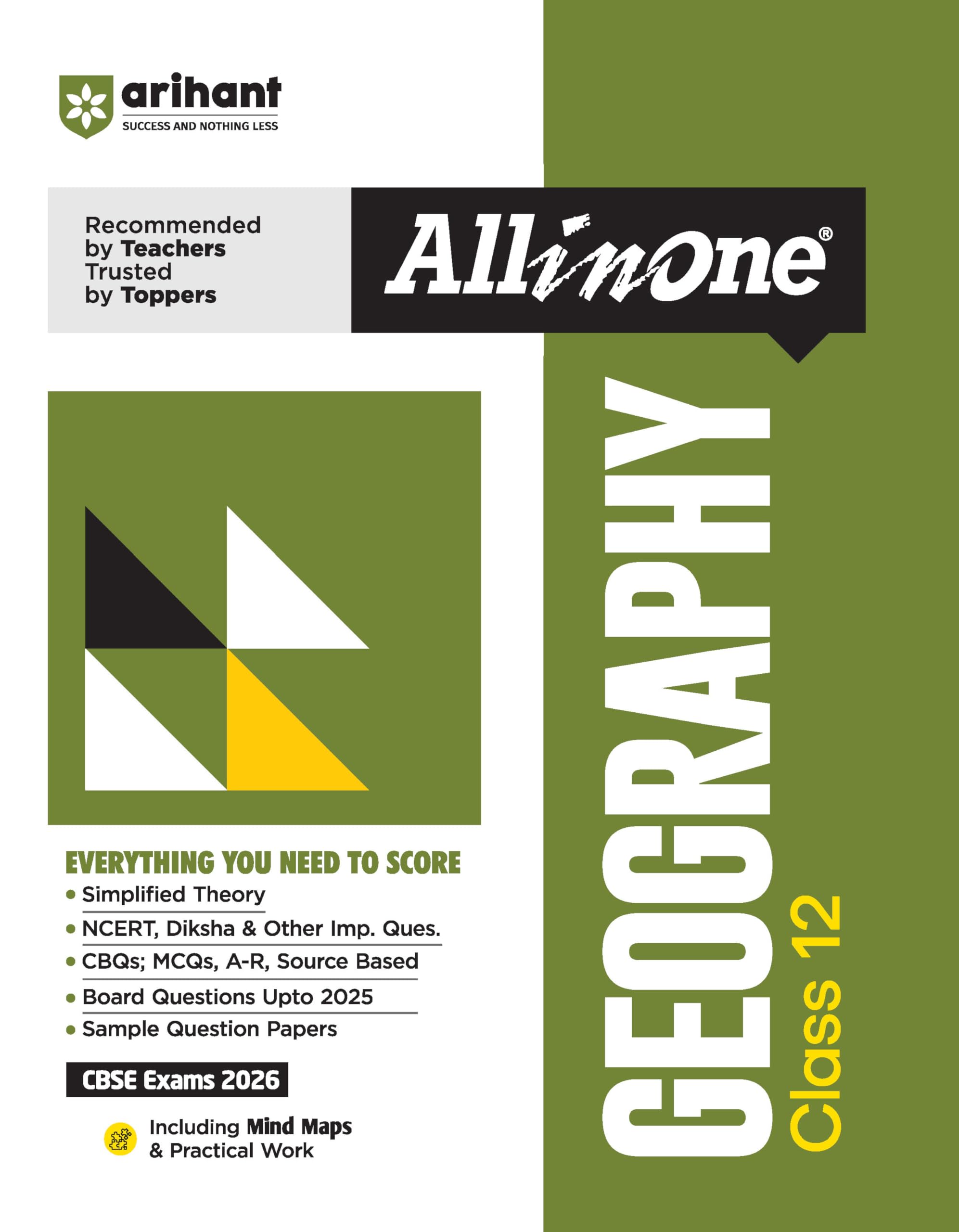 Arihant All In One Geography Class 12 For Cbse Exams 202526 | Revised Edition As Per Latest Syllabus | Simplified Theory, Ncert