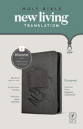 NLT Compact Zipper Bible, Filament Enabled (LeatherLike, Charcoal Patch, Red Letter)