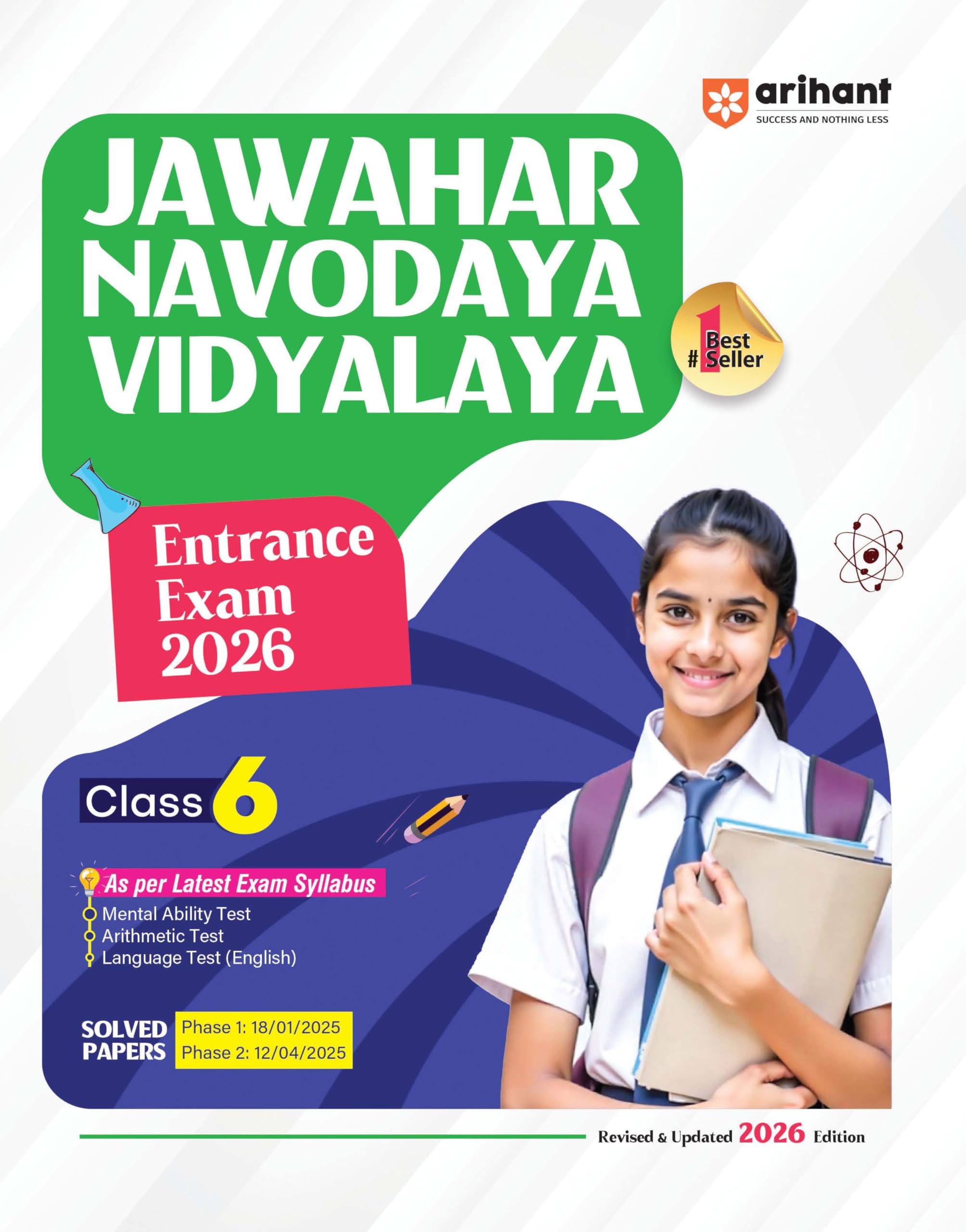 Arihant Jawahar Navodaya Vidyalaya Class 6 Entrance Exam 2026 | Includes Mental Ability, Arithmetic And Language Test | Based On