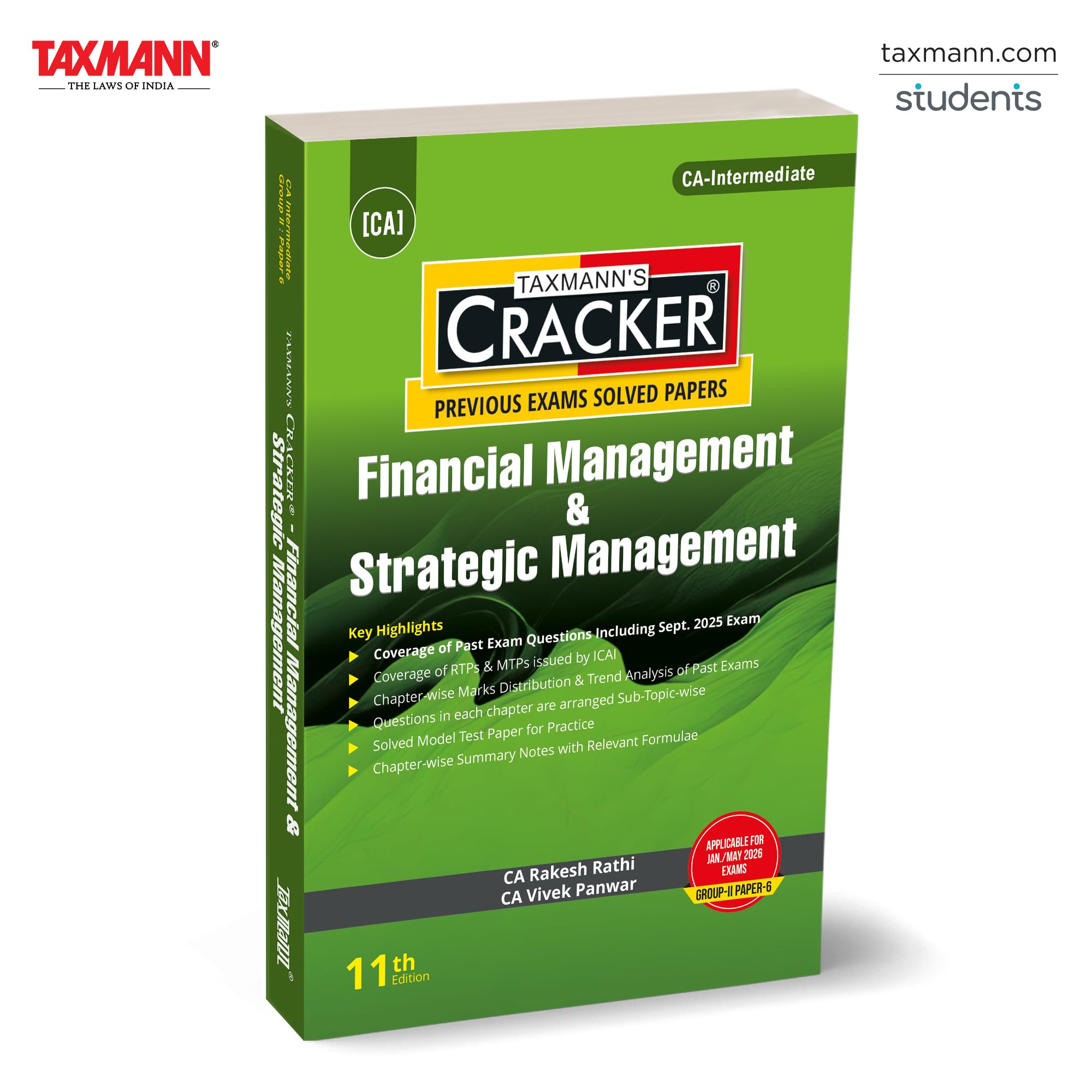 Taxmanns CRACKER for Financial Management & Strategic Management (Paper 6 | FM and SM | FM SM)  Covering past exam questions 