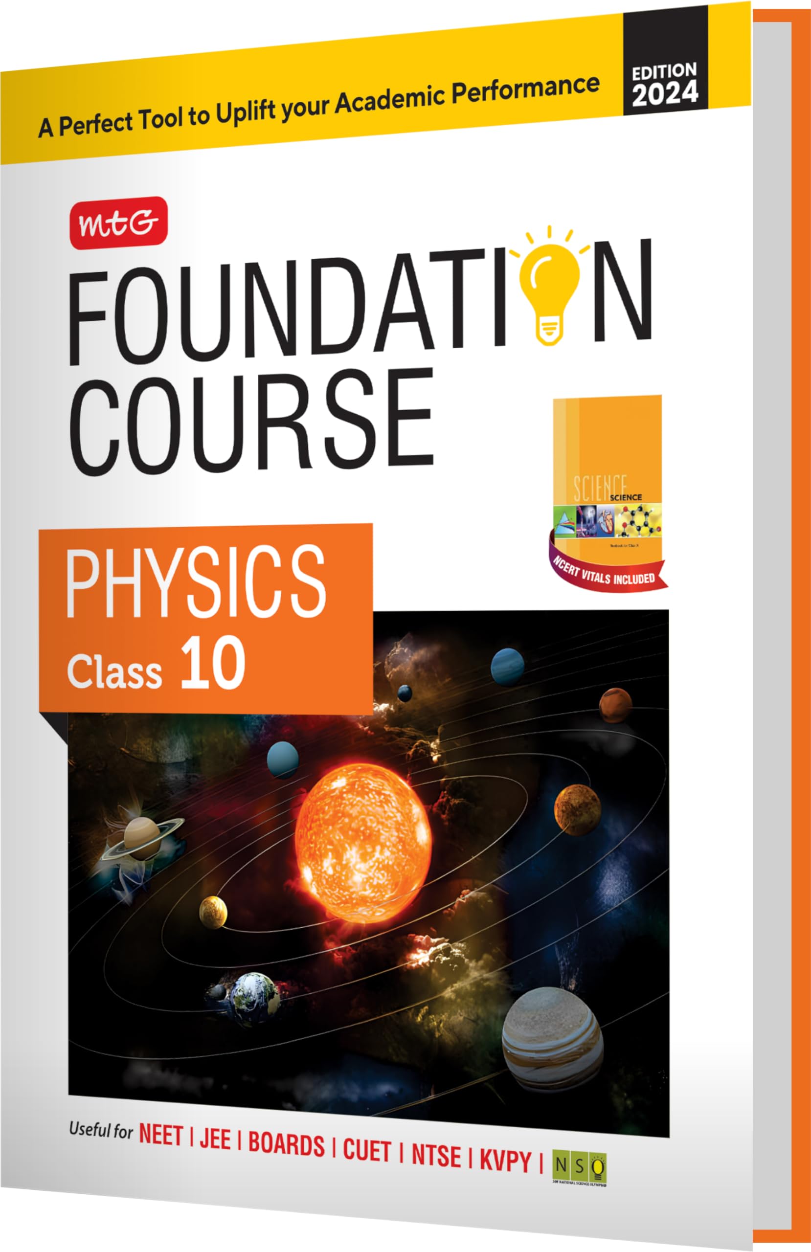 MTG Foundation Course Class 10 Physics Book For IIT JEE, NEET, NSO Olympiad, NTSE, NVS, KVPY & Boards Exam | Based on NCERT Late