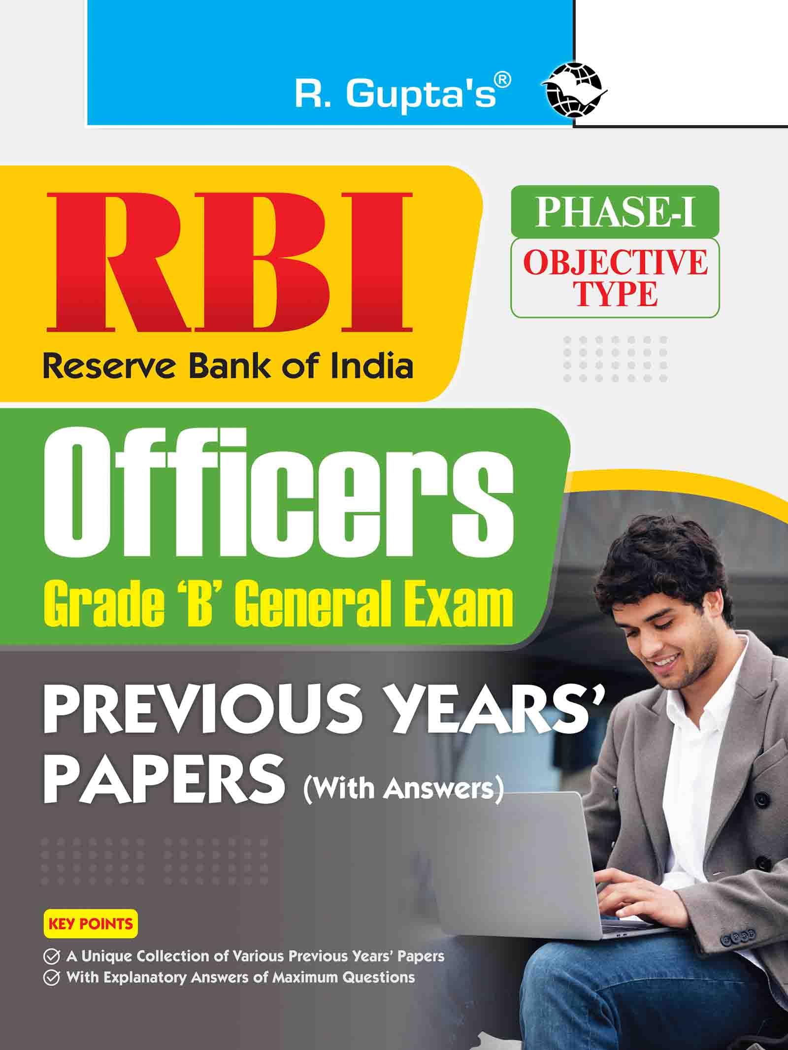 RBI Officers (Grade B General Exam) Previous Years Papers (With Answers) (PhaseI: Objective Type)