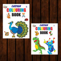 Cartoon Colouring Book for Kids (Set of 2 Books) Gift to Children for Painting and Colouring | Copy Colour Book for Kids