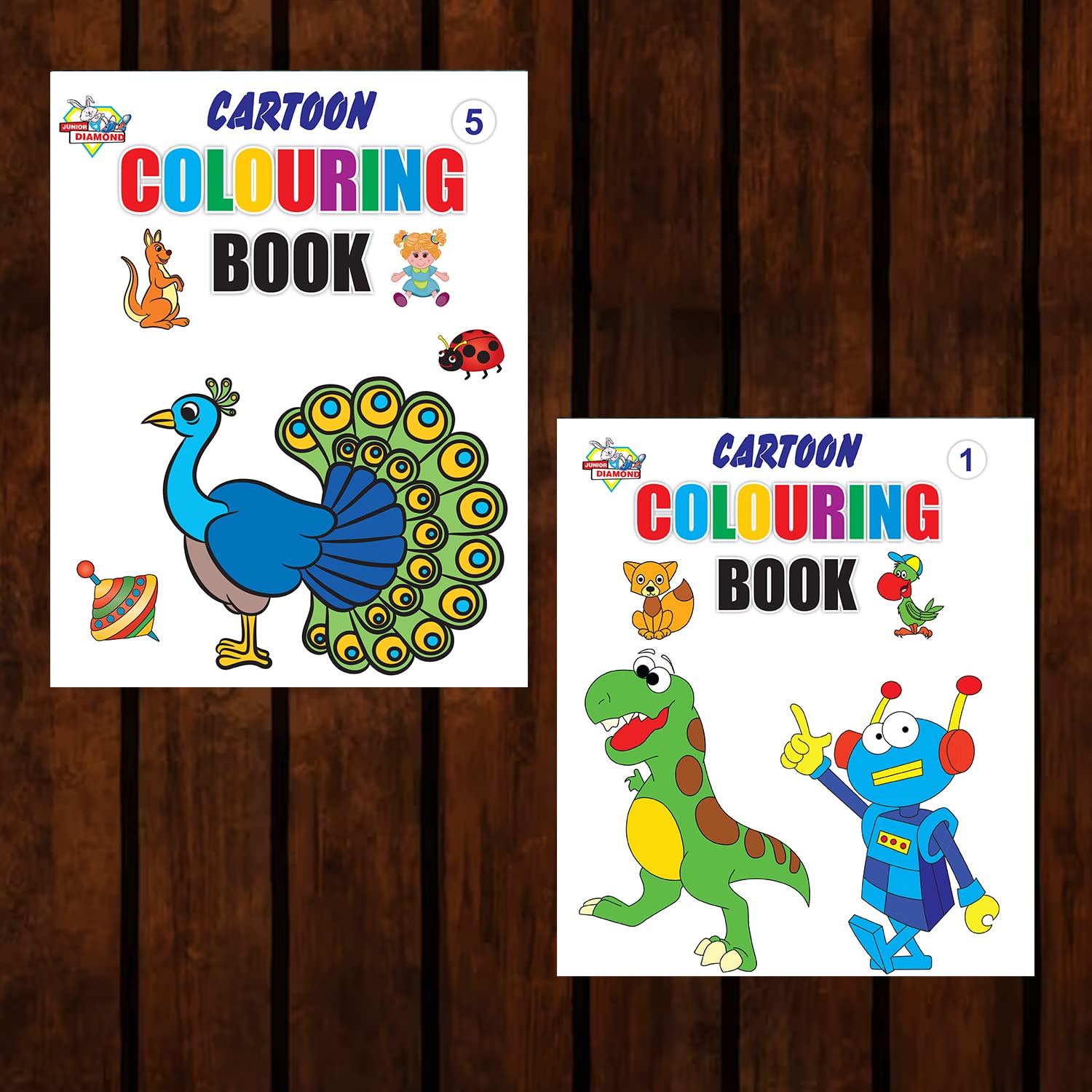 Cartoon Colouring Book for Kids (Set of 2 Books) Gift to Children for Painting and Colouring | Copy Colour Book for Kids