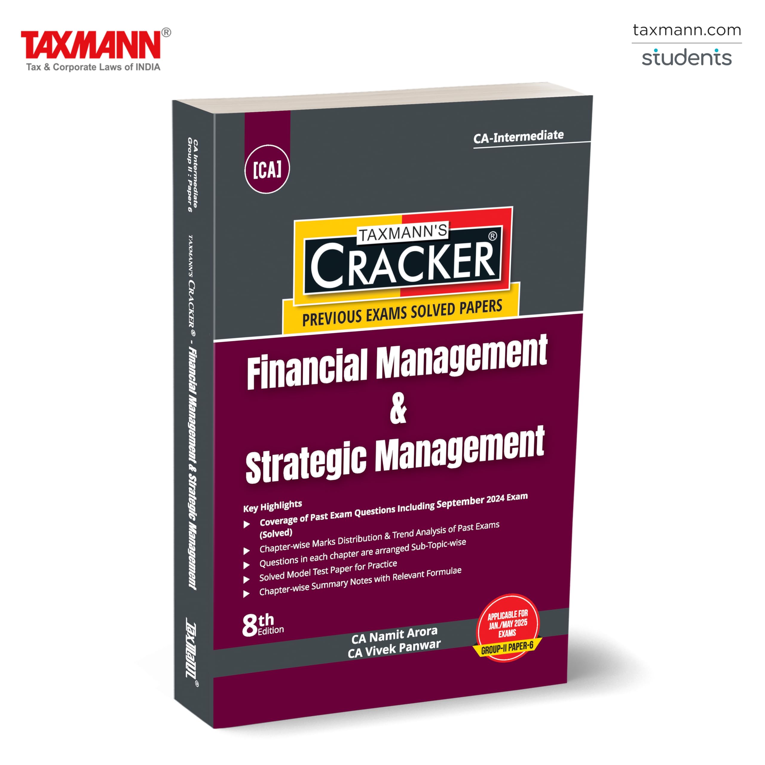 Taxmanns CRACKER for Financial Management & Strategic Management (Paper 6 | FM and SM | FM SM)  Covering subtopicwise past 