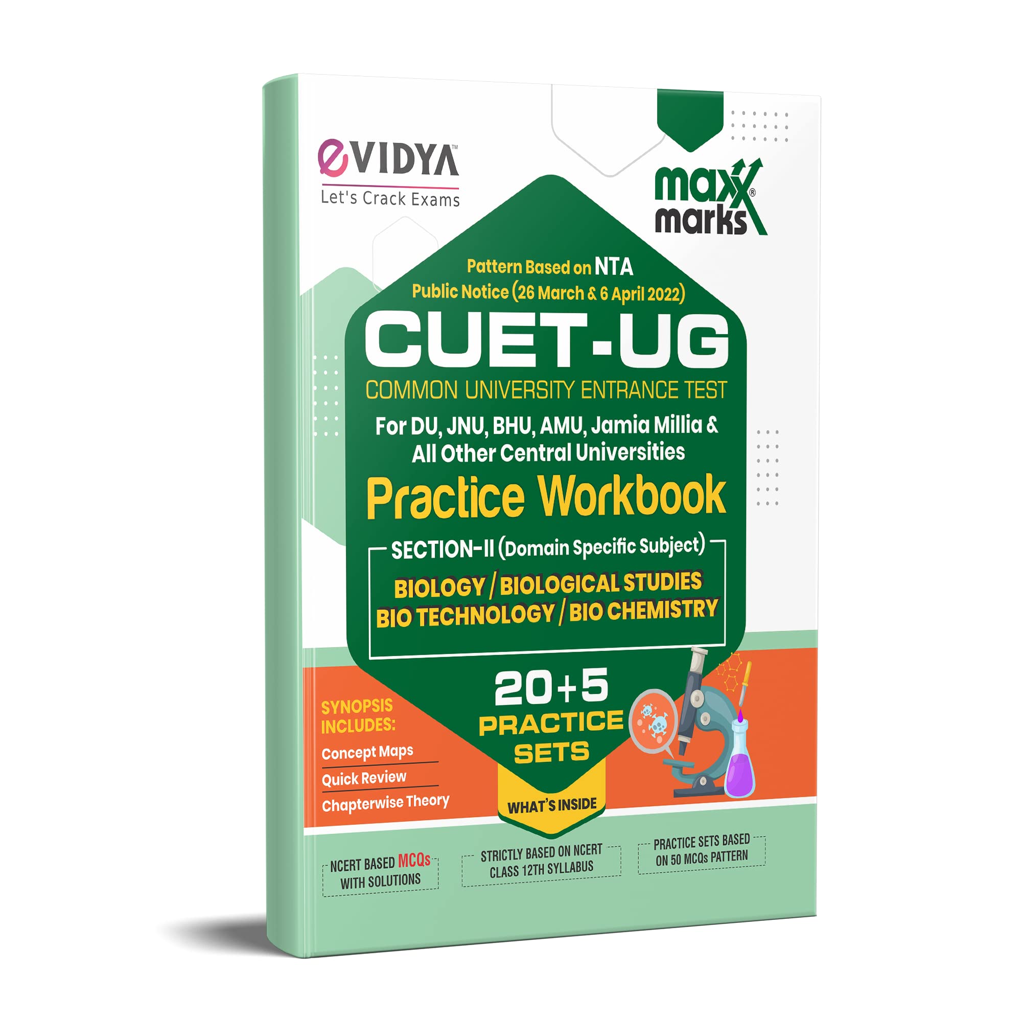 CuetUg Entrance Exam Biology, Biological Studies, Biotechnology, Biochemistry Practice Workbook For Common University Entrance 