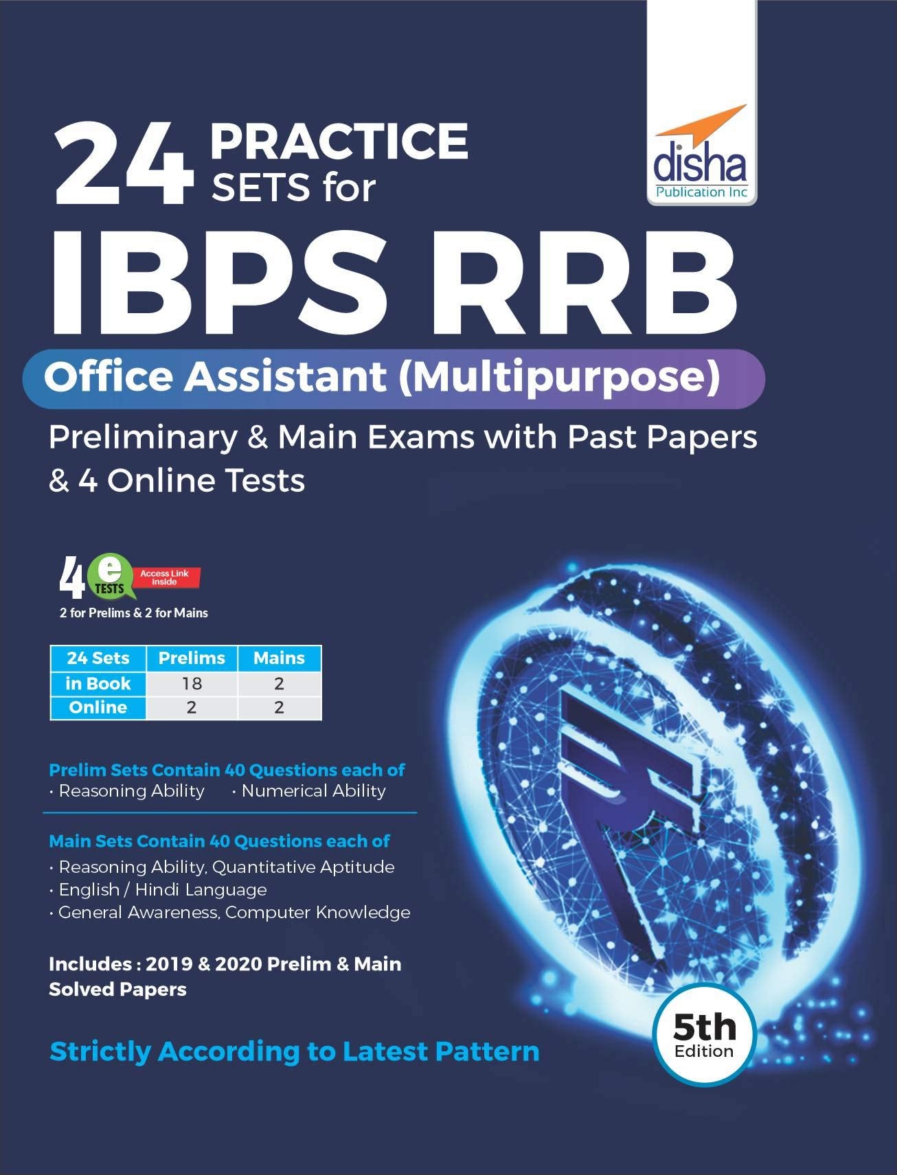 24 Practice Sets For Ibps Rrb Office Assistant (Multipurpose) Preliminary & Main Exams With Past Papers & 4 Online Tests 5Th Edi