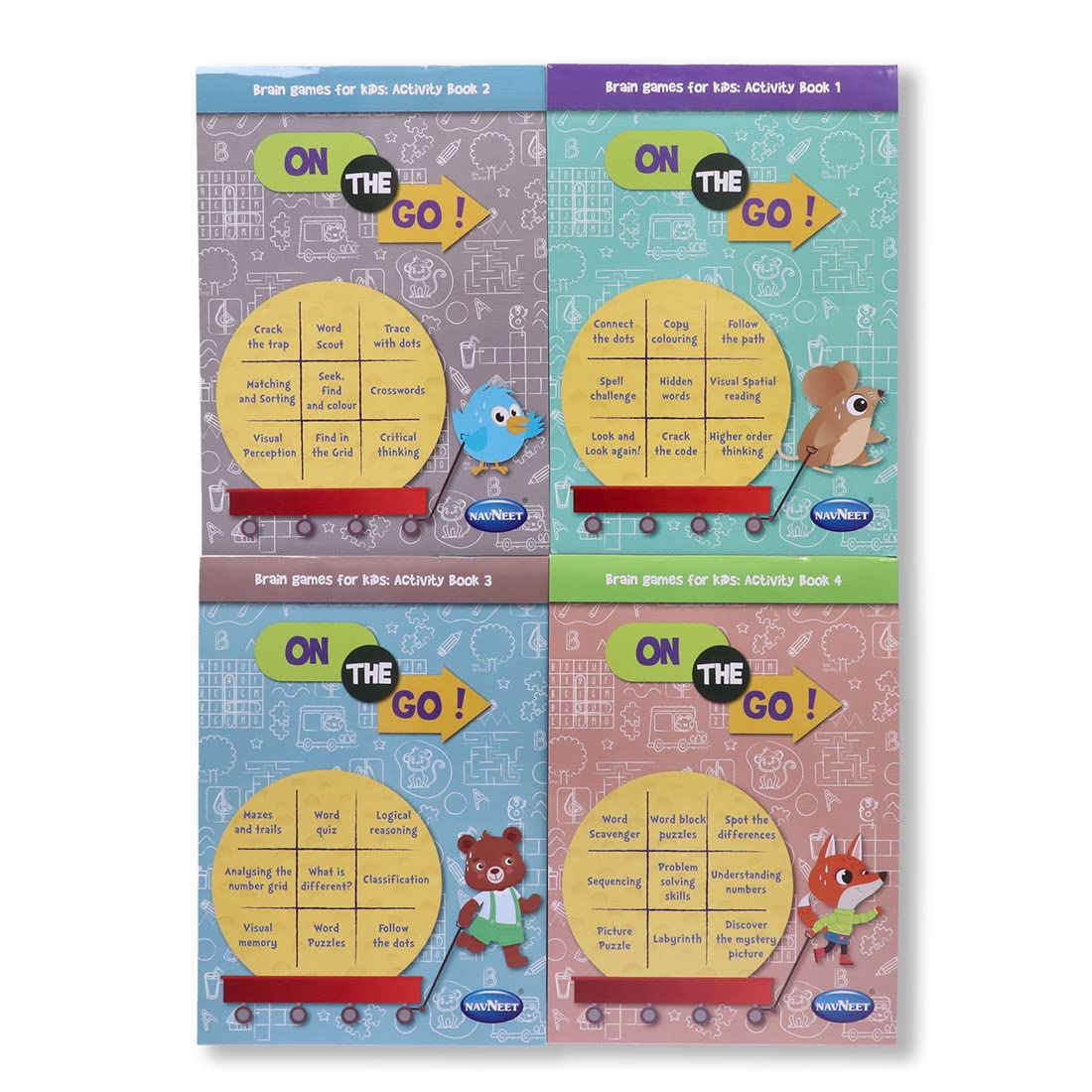 Brain Games For Kids Activity Books On The Go Set Of 4 Books For Kindergarten Kids Develops Essential Skills A Collection O