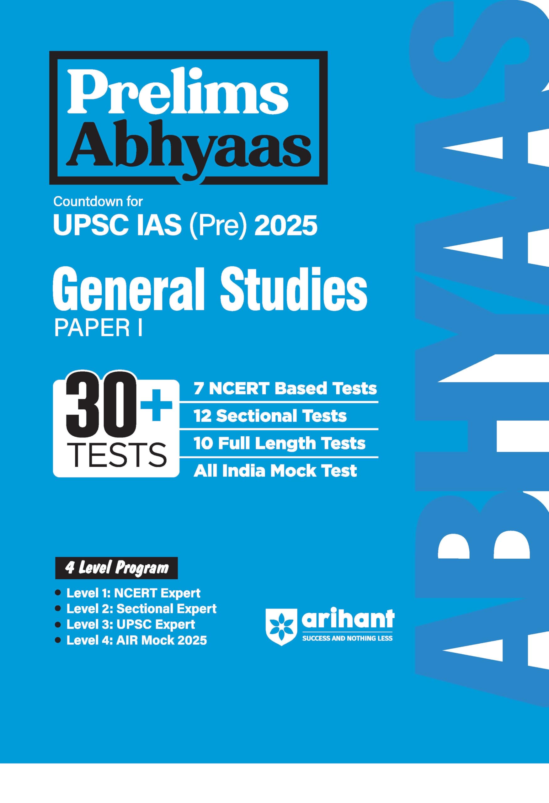 (Old Edition) Arihant Prelims Abhyaas General Studies Paper I 30+ Tests for UPSC IAS (PRE) For Exam 2025