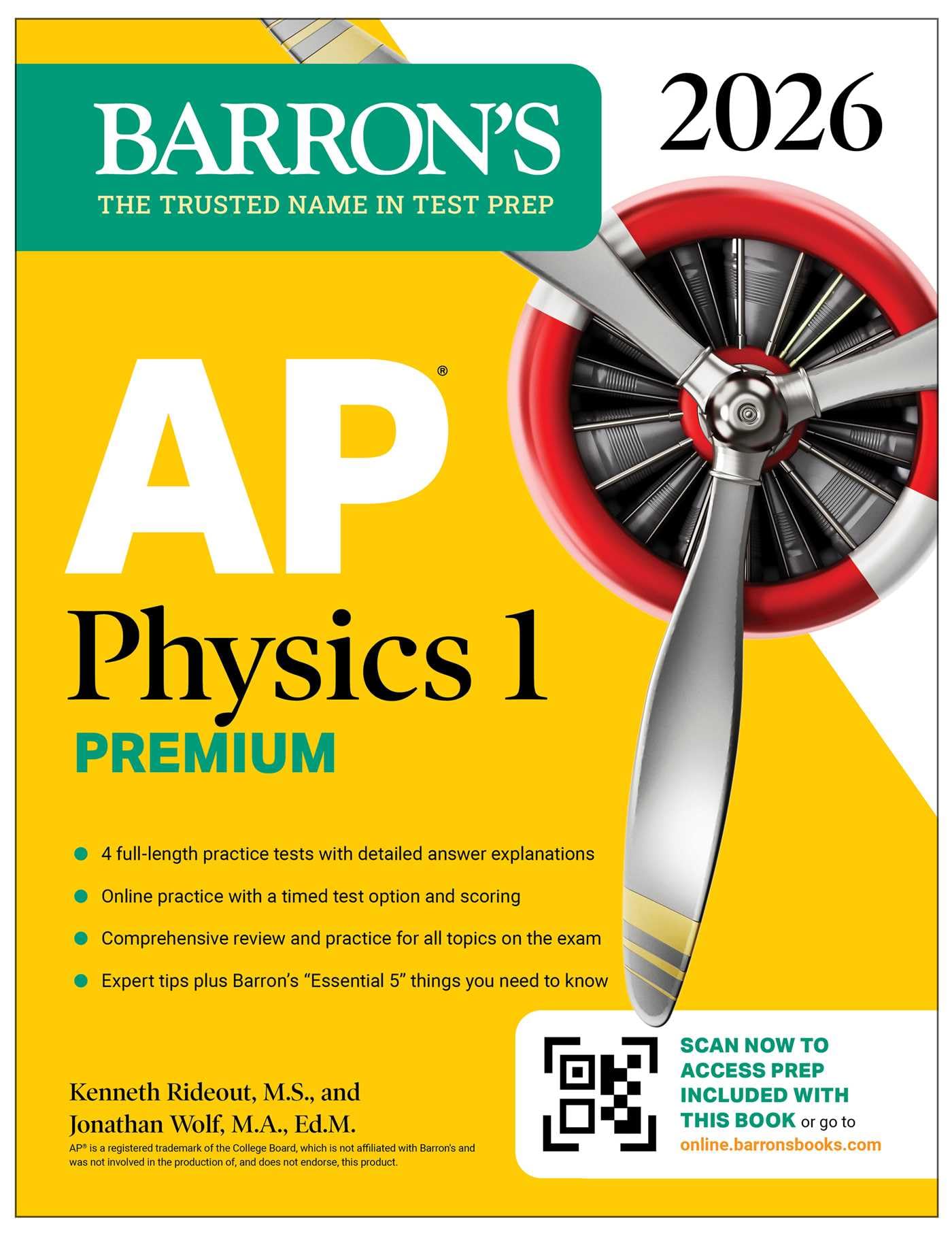 AP Physics 1 Premium, 2026: Prep Book with 4 Practice Tests + Comprehensive Review + Online Practice (Barrons AP Prep)