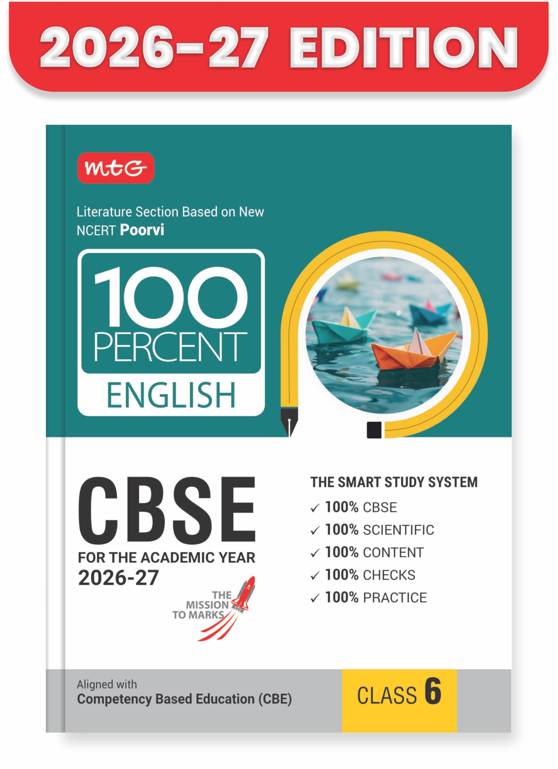 MTG 100 Percent NCERT & CBSE English Class 6 For 202627 Exam | As Per Revised NCERT Textbooks Syllabus | Theory, Concept Map, M