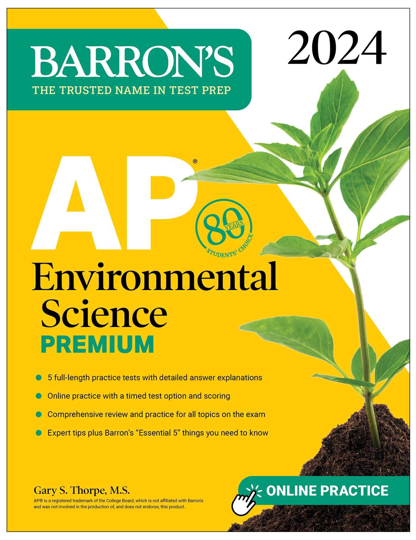 AP Environmental Science Premium, 2024: 5 Practice Tests + Comprehensive Review + Online Practice (Barrons AP Prep)