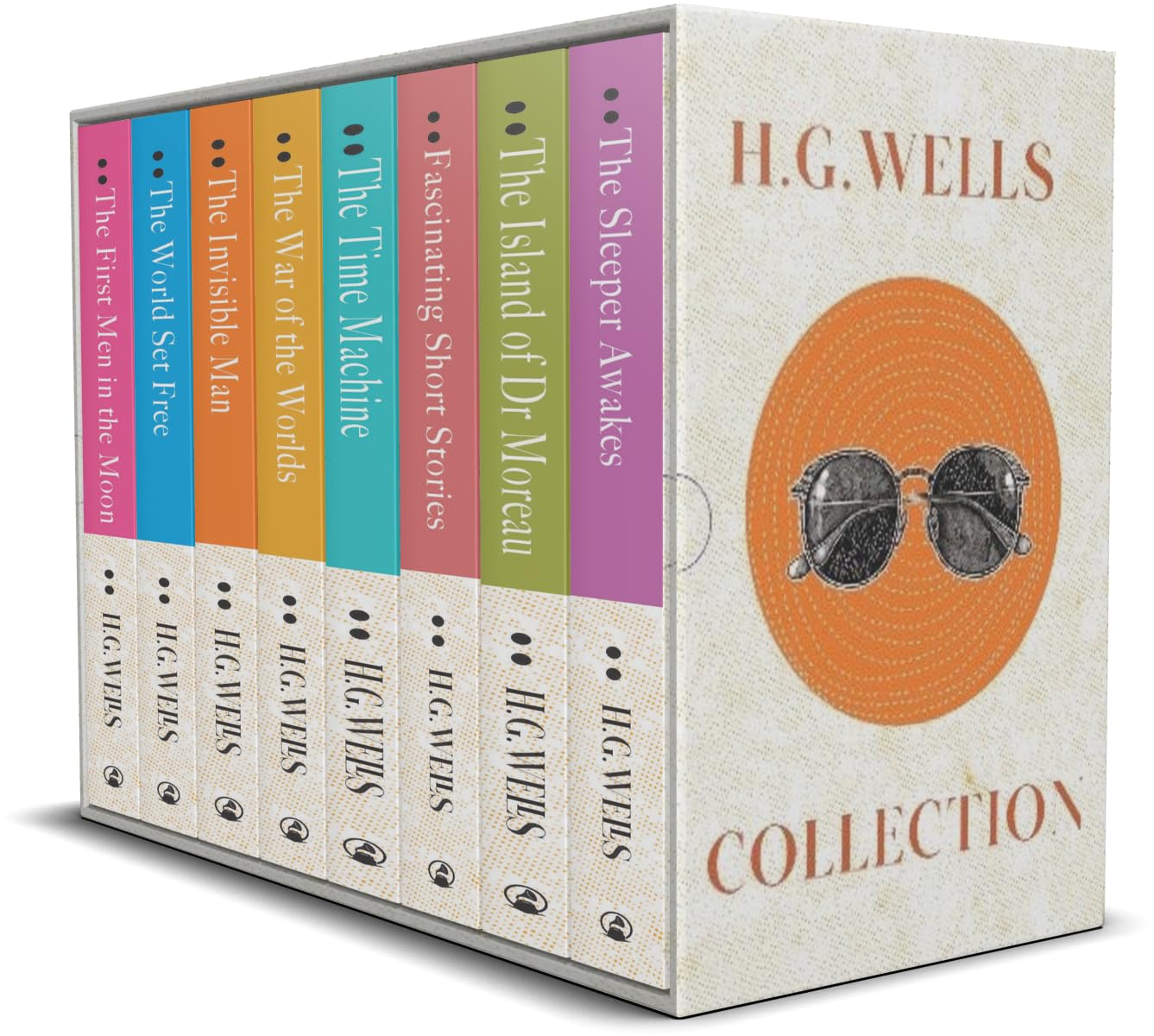 The Complete H.G Wells Collection Set 8 Books (The First Men on the Moon, The Island of Dr Moreau, The Invisible Man, The War of