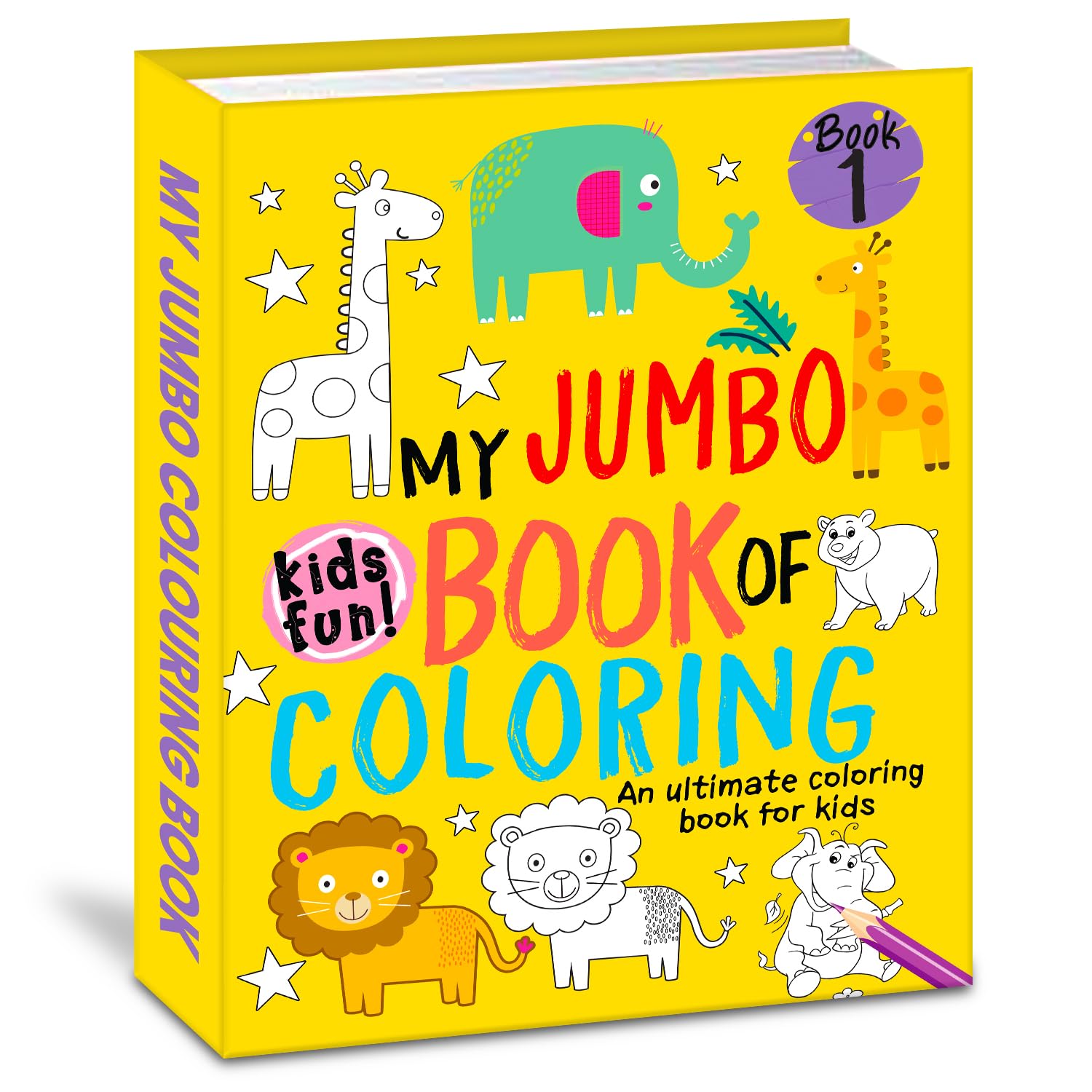 Hello Friend Books My Jumbo Book of Colouring: Draw, Colour or Paint Copy Colouring Book with Colour Reference for Kids (Yellow