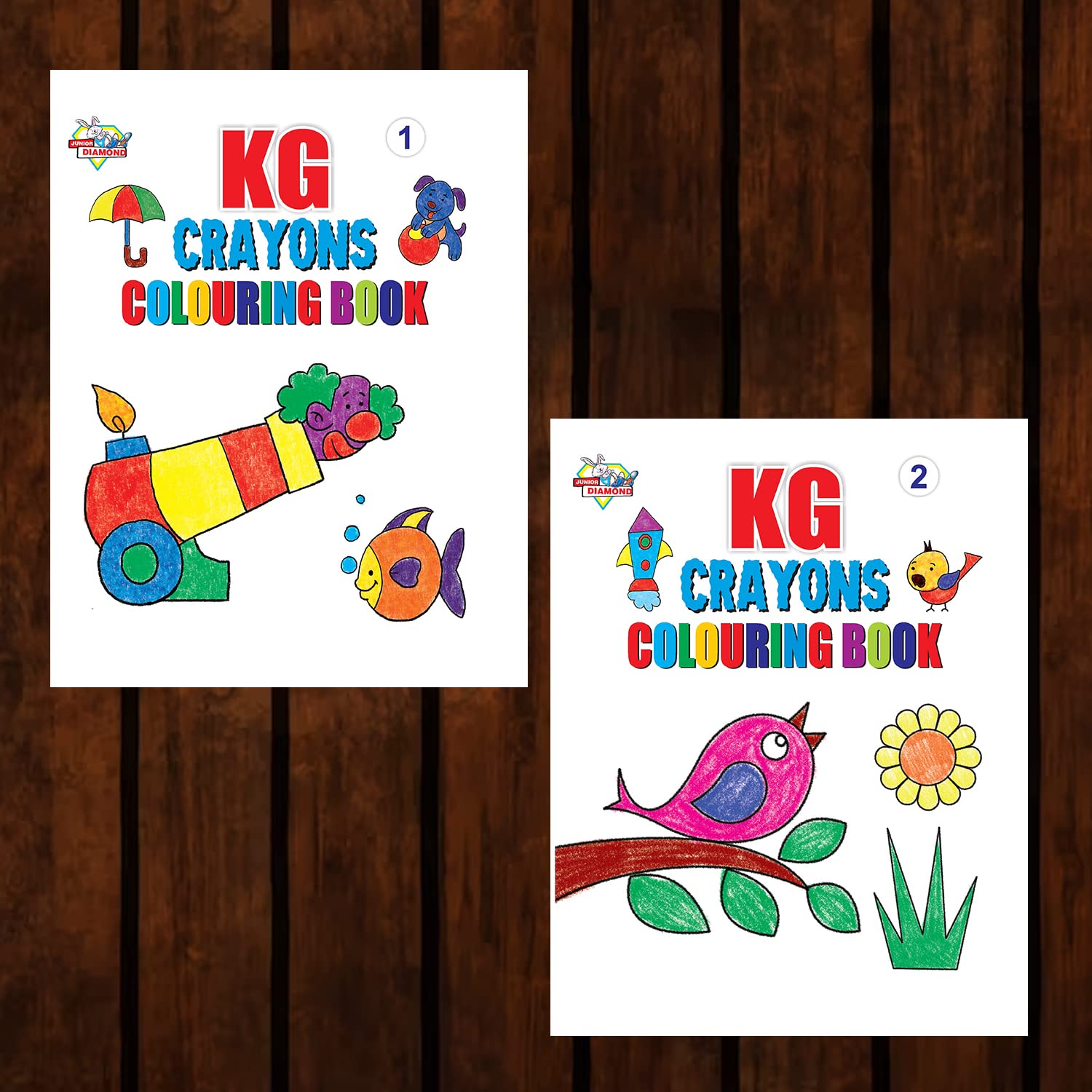 KG Crayons Colouring Book for Kids (Set of 2 Books) Gift to Children for Painting and Colouring | Copy Colour Book for Kids