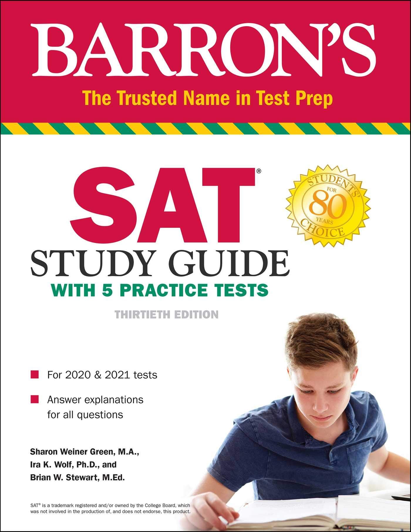 SAT Study Guide with 5 Practice Tests (Barrons Test Prep)