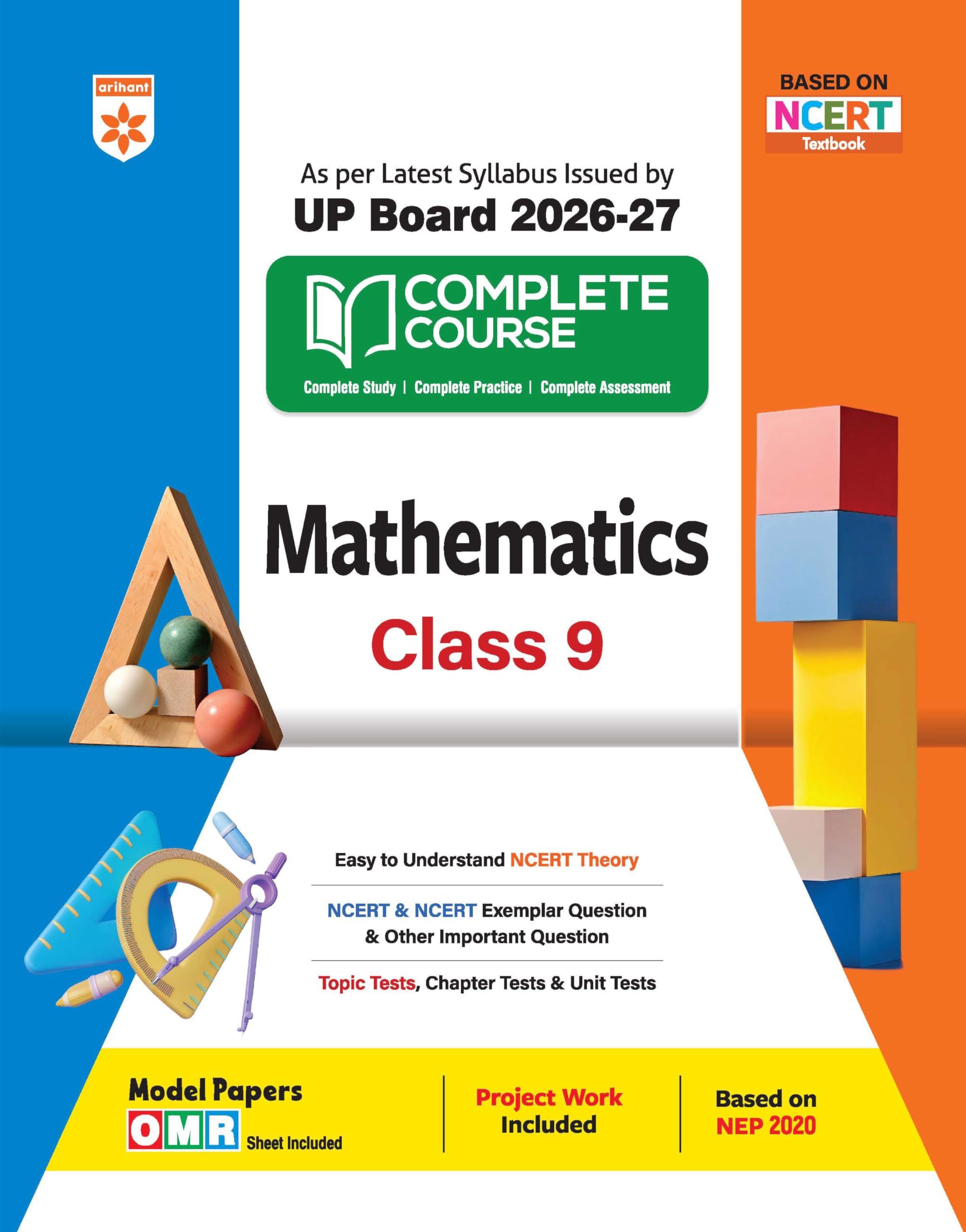Arihant UP Board 202627 Complete Course Mathematics Class 9 | Based on NCERT Textbook | NEP 2020 | Chapter Tests, Topic Tests, 