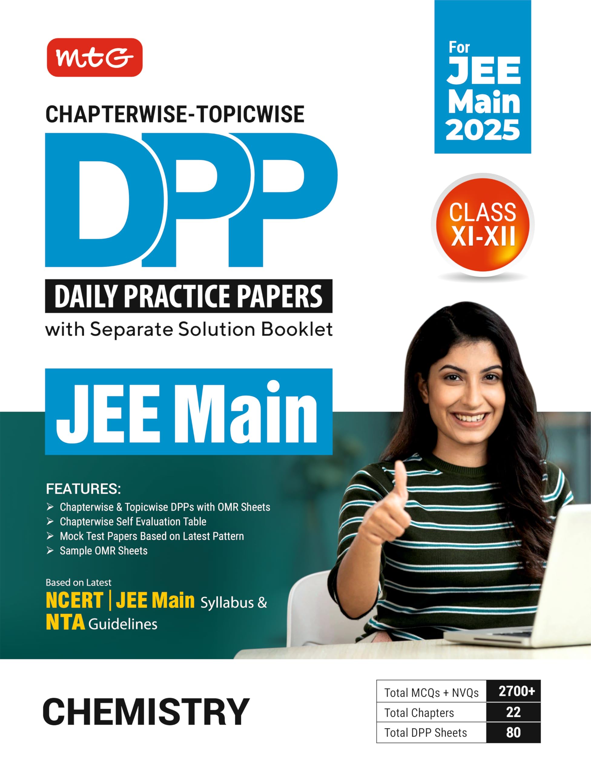 MTG Chapterwise Topicwise DPP JEE Main Chemistry (Daily Practice Papers) With Separate Solution Booklet | Mock Test Papers & OMR