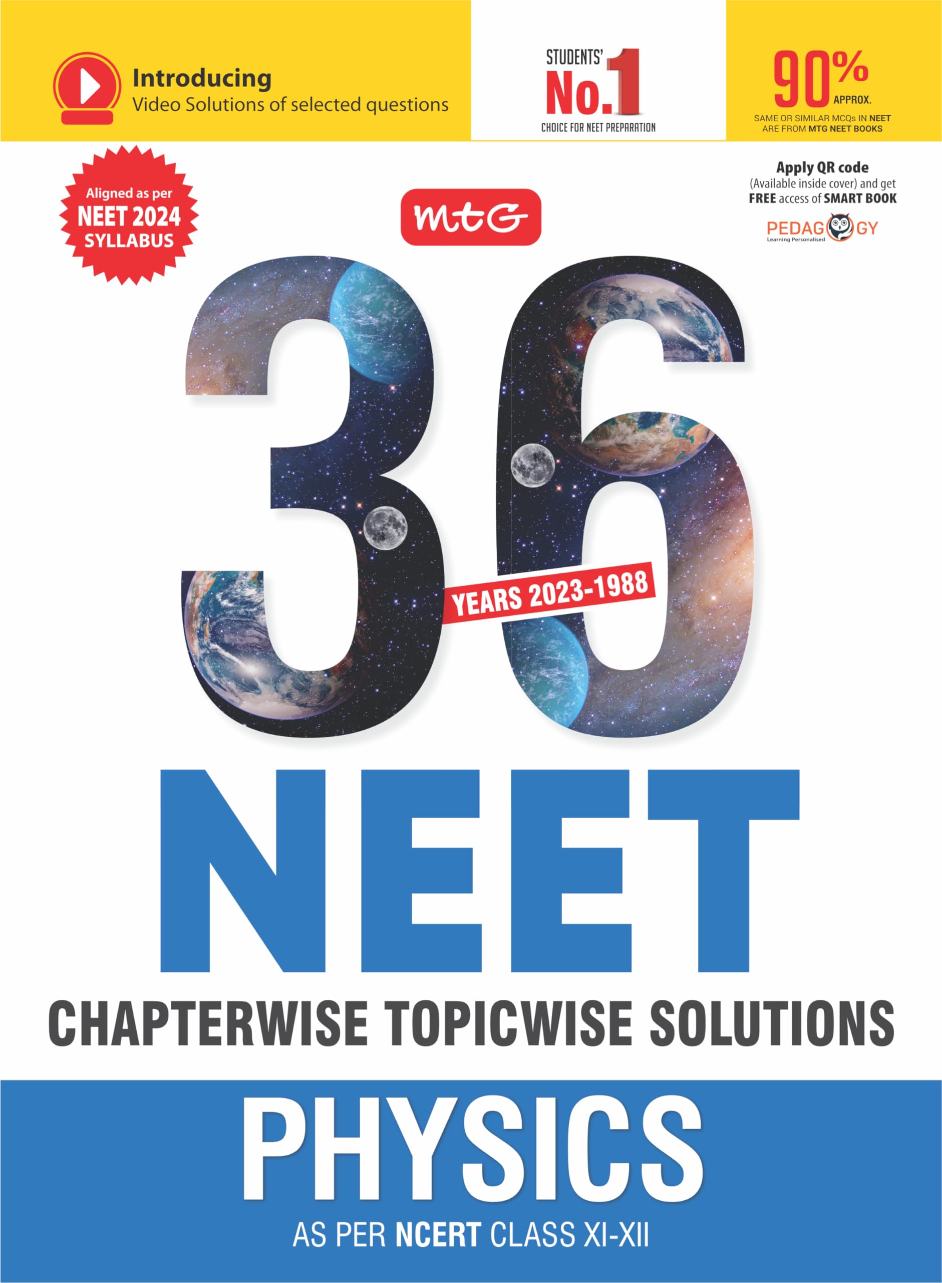 MTG 36 Years NEET Previous Year Solved Question Papers with NEET PYQ Chapterwise Topicwise Solutions  Physics For NEET Exam 202
