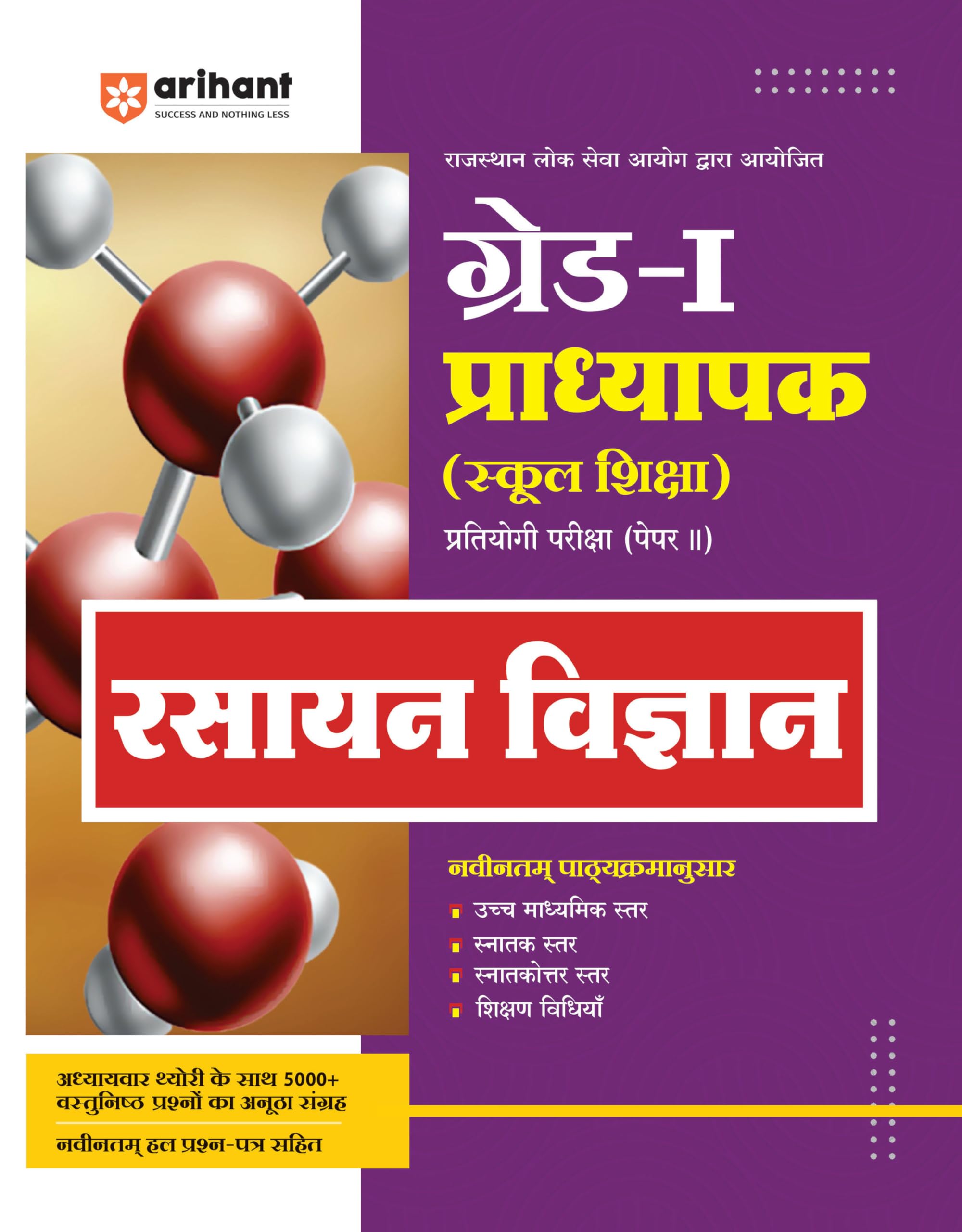 Grade 1 Pradyapak (School Siksha) Rasayan Vigyaan (PratiyogiPariksha) Paper II