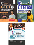 Combo (Set Of 3 Books) Ctet Paper 2 Mathematics & Science  One Liner Pedagogy Master Course With Past 15 YearWise Solved Paper