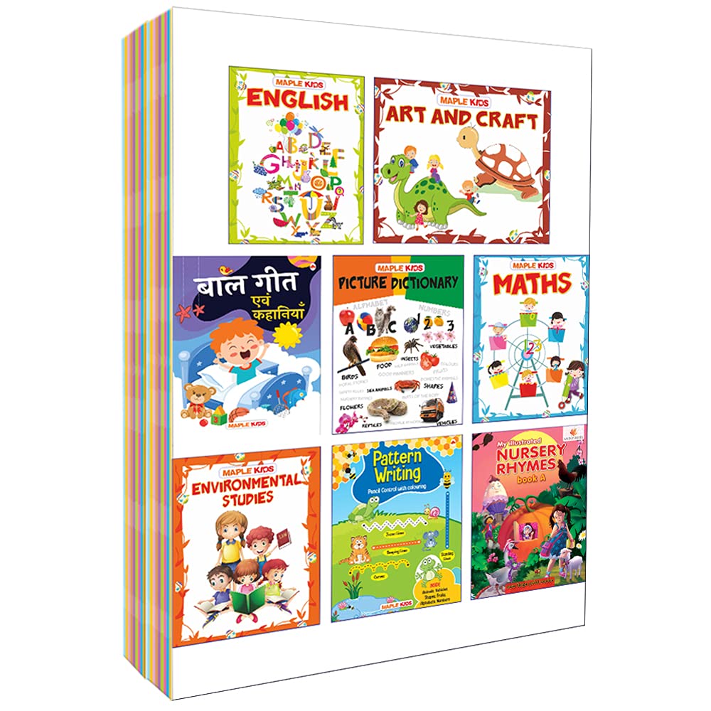 Lkg Books For Kids Set 2021  Lkg Text Books For Kids  Lower Kindergarten Books (Alphabet, Writing, Maths, Rhyme And Evs, Colou