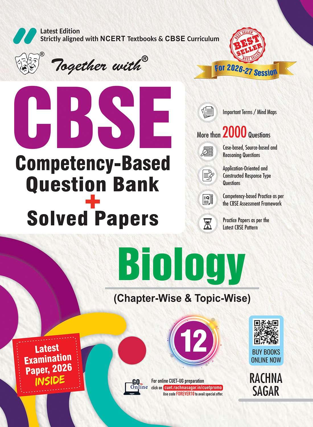Together with CBSE Question Bank Biology for Class 12 202627|Topicwise NCERTBased Questions, PYQs, Practice Papers & Solved B