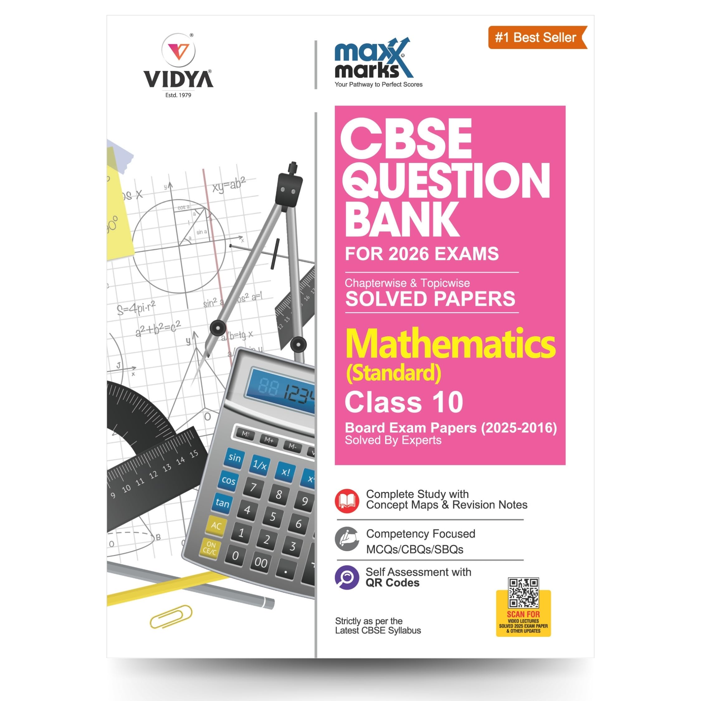Cbse Question Bank Class 10 Mathematics Standard 2026 Maxx Marks Latest Cbse Pattern Chapterwise Topicwise Solved Questions 50 P
