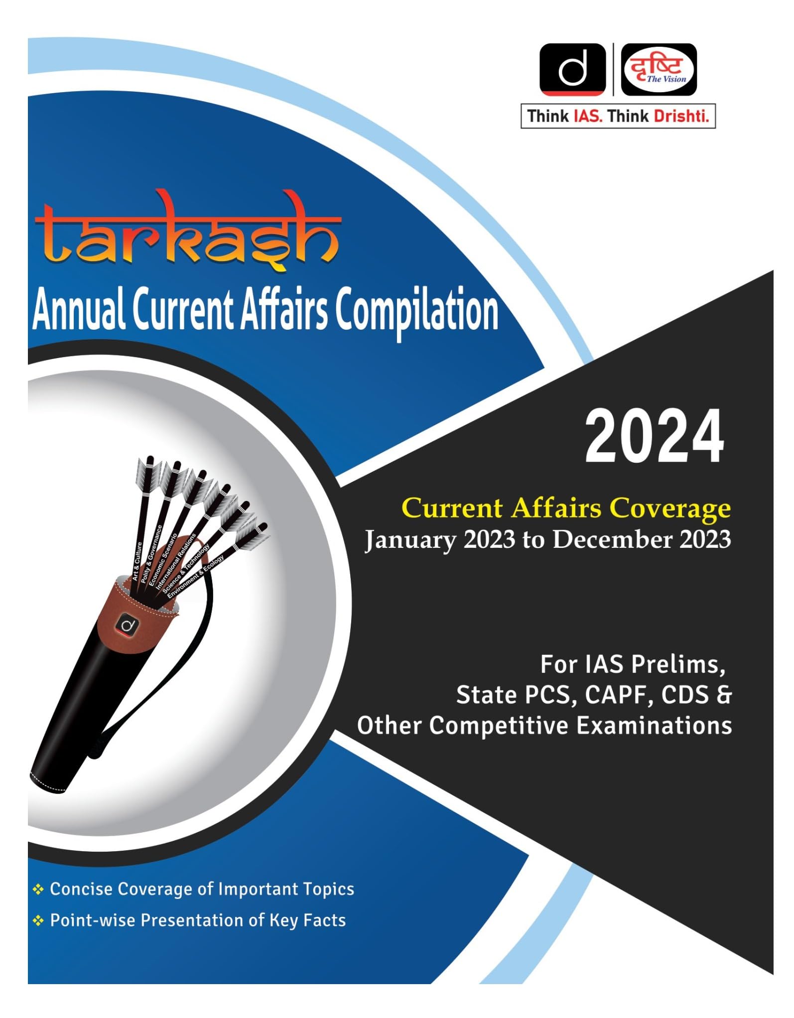 Drishti Tarkash 2024 Annual Current Affairs Compilation English | Government Exam Books