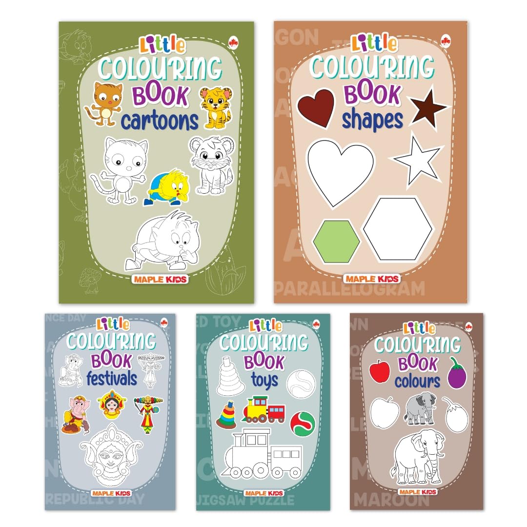 Little Colouring Books for Kids (Set of 5 Books)  Gift to children for painting, drawing and colouring  Cartoons, Toys, Colour