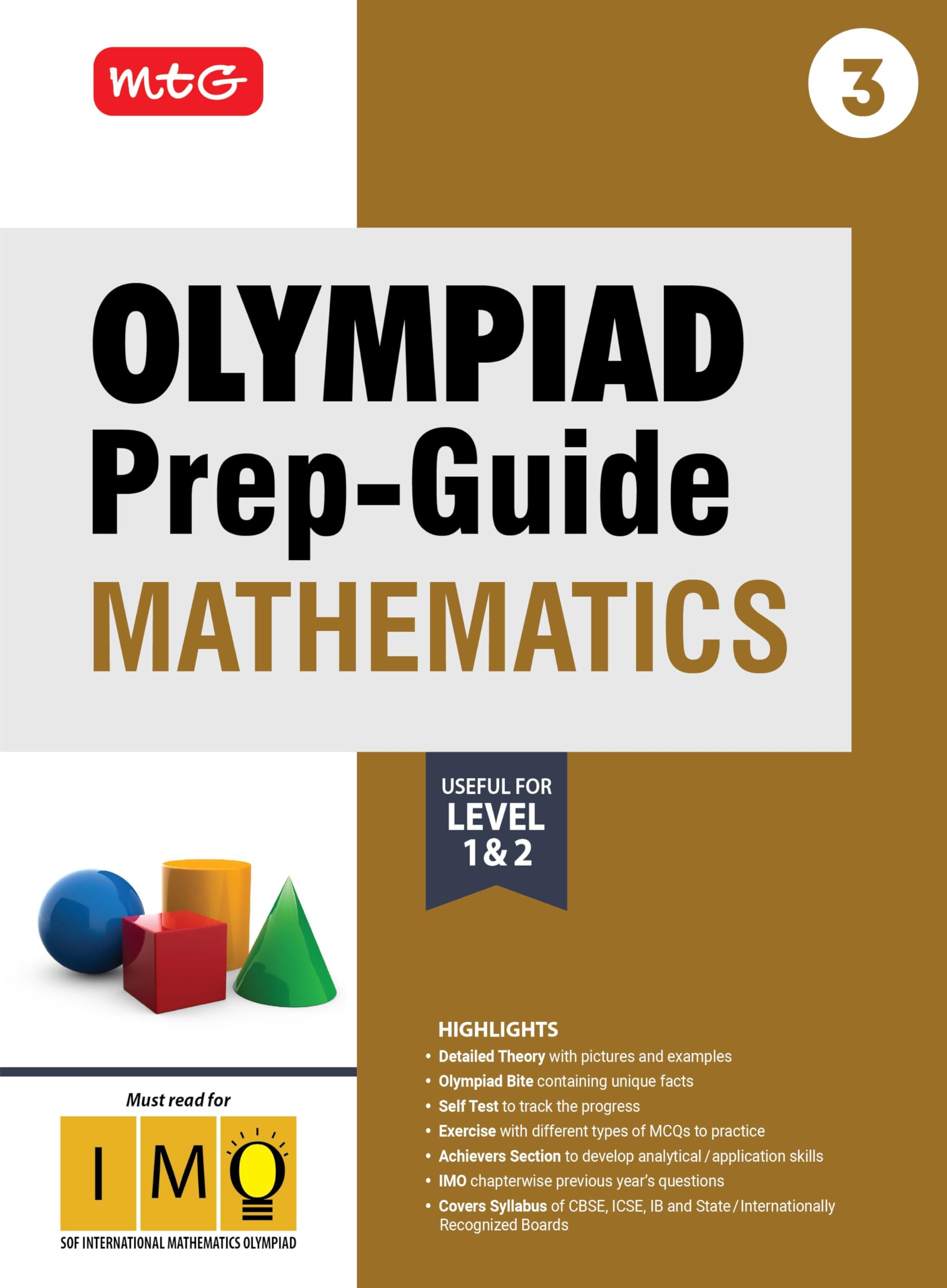 Mtg Olympiad PrepGuide Class 3 Mathematics (Imo)  Detailed Theory, Imo Chapterwise Previous Years Questions With Self Test For