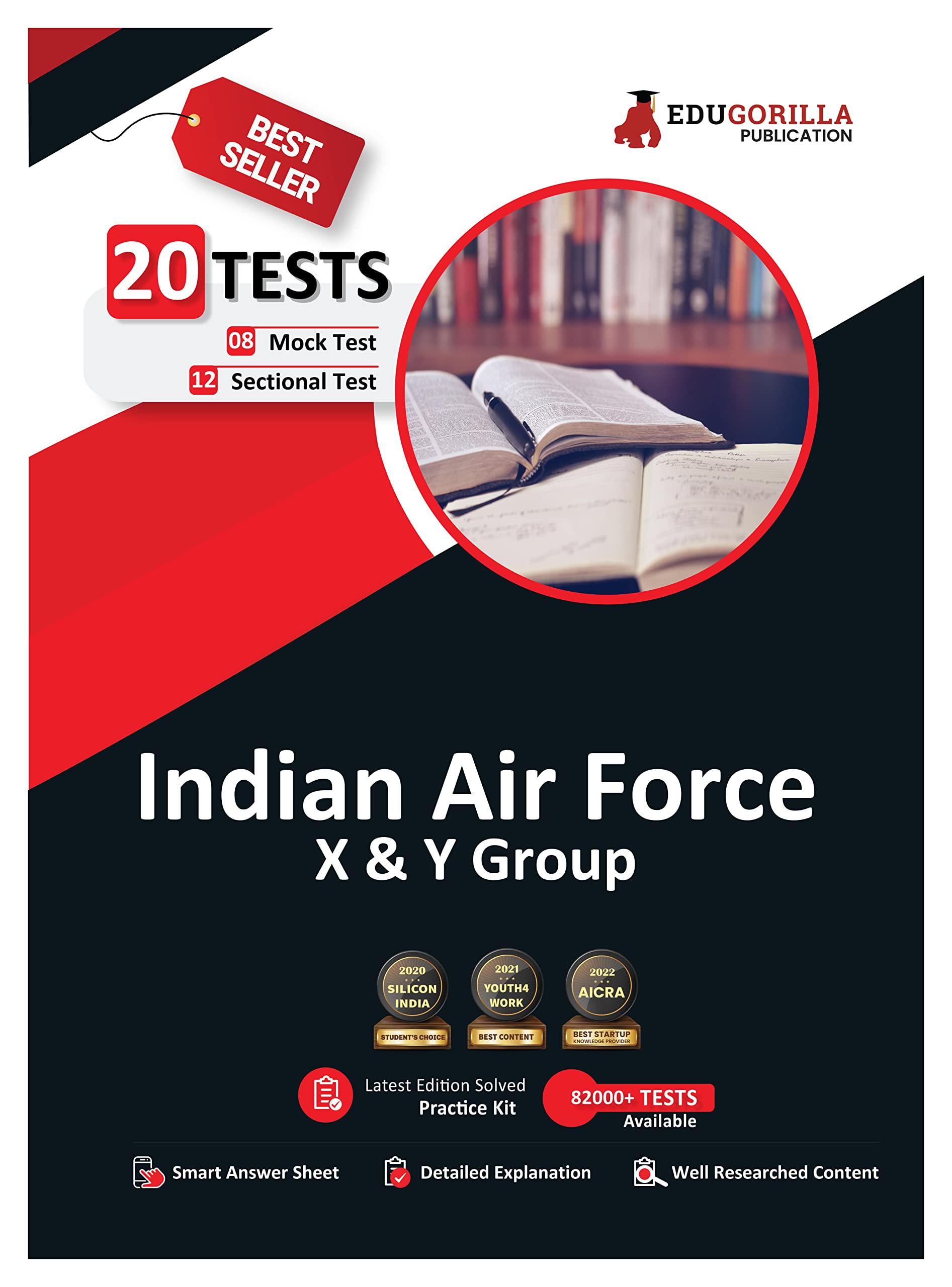 Indian Air Force X and Y Group Test Prep Book 2024 (English Edition)  12 Sectional Tests and 8 Full Length Mock Tests (1100 Sol