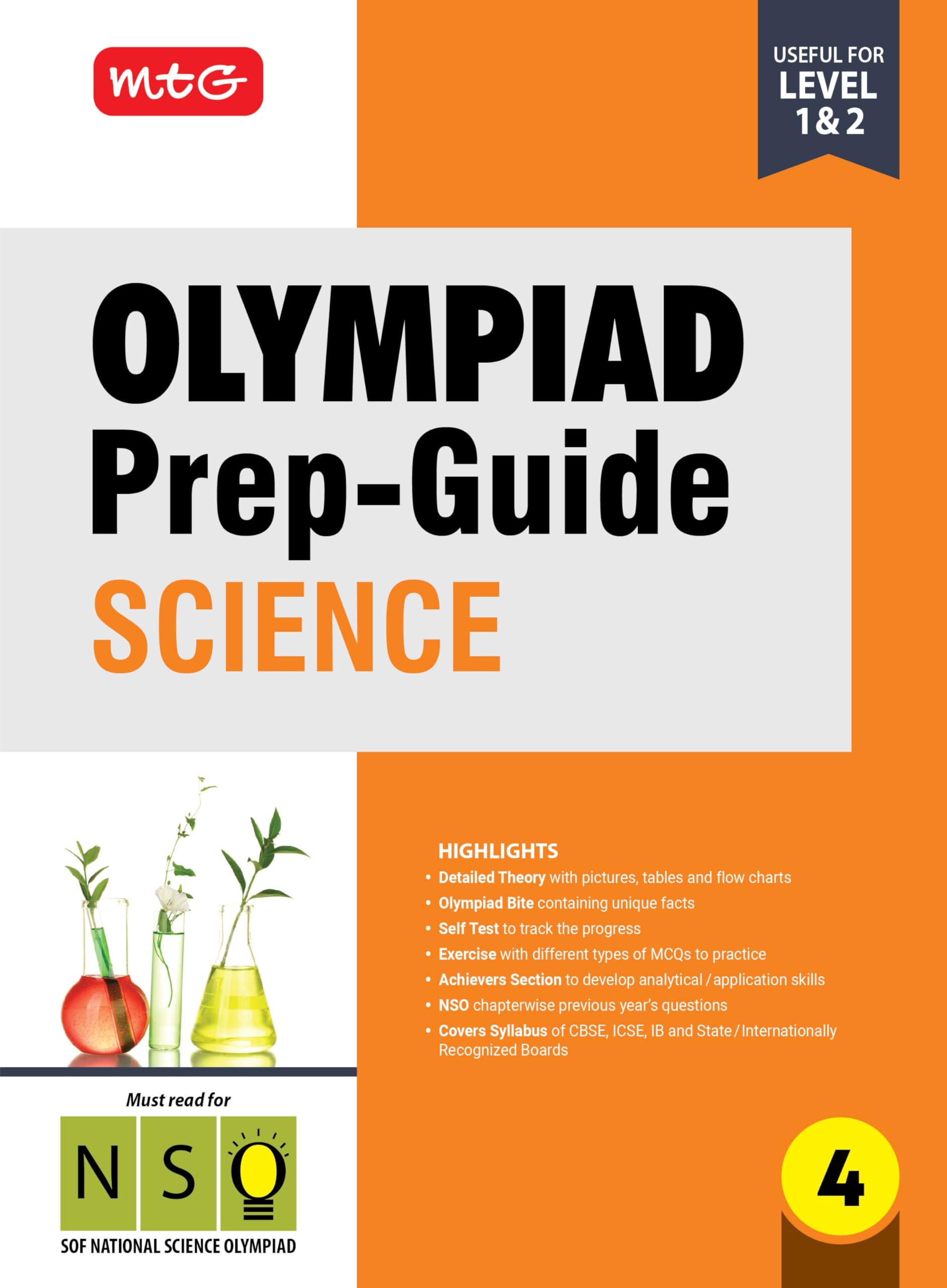 Mtg Olympiad PrepGuide Class 4 Science (Nso)  Detailed Theory, Nso Chapterwise Previous Years Questions With Self Test For Sof