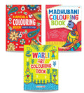 Colouring Books for Kids and Adults (Set of 3 Books)  Madhubani, Mandala, Warli  Colouring Activity Books  Age 4  99 Years