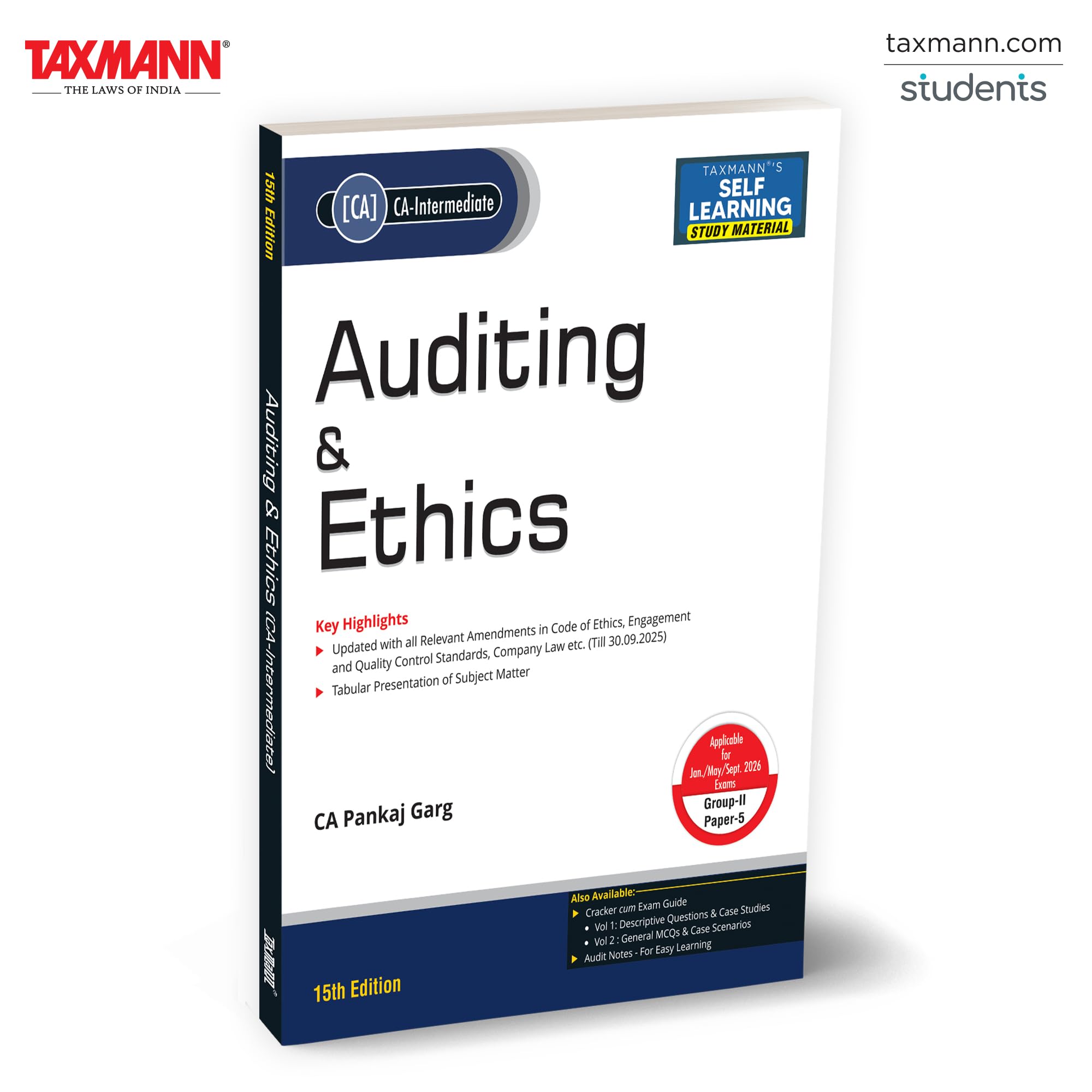 Taxmanns Auditing & Ethics (Paper 5 | Auditing)  Studentoriented Study Material Covering Subject Matter in Tabular Format in