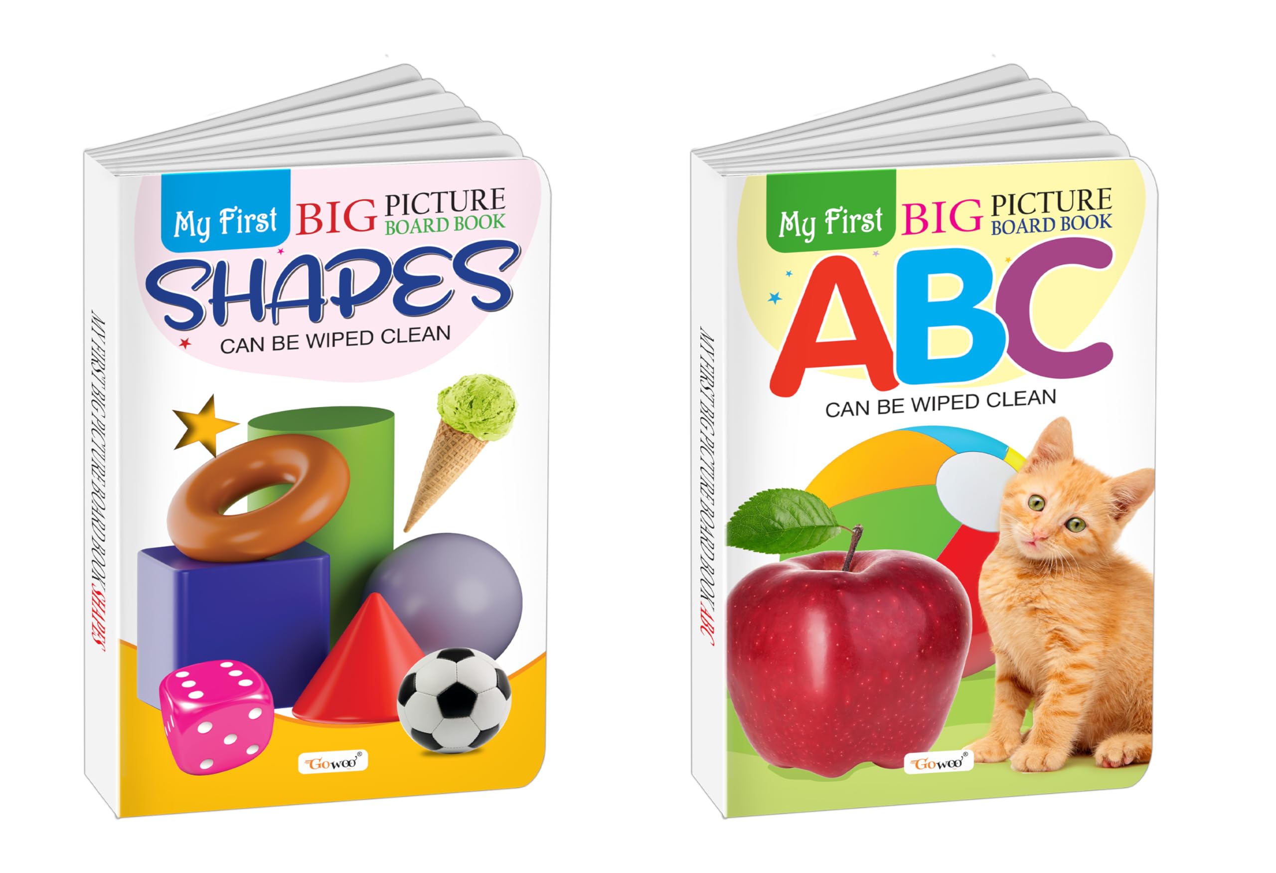 My First Big Picture Board Book ABC and Shapes : Knowledgebuilding picture books for kids, Preschool educational board book, Ki