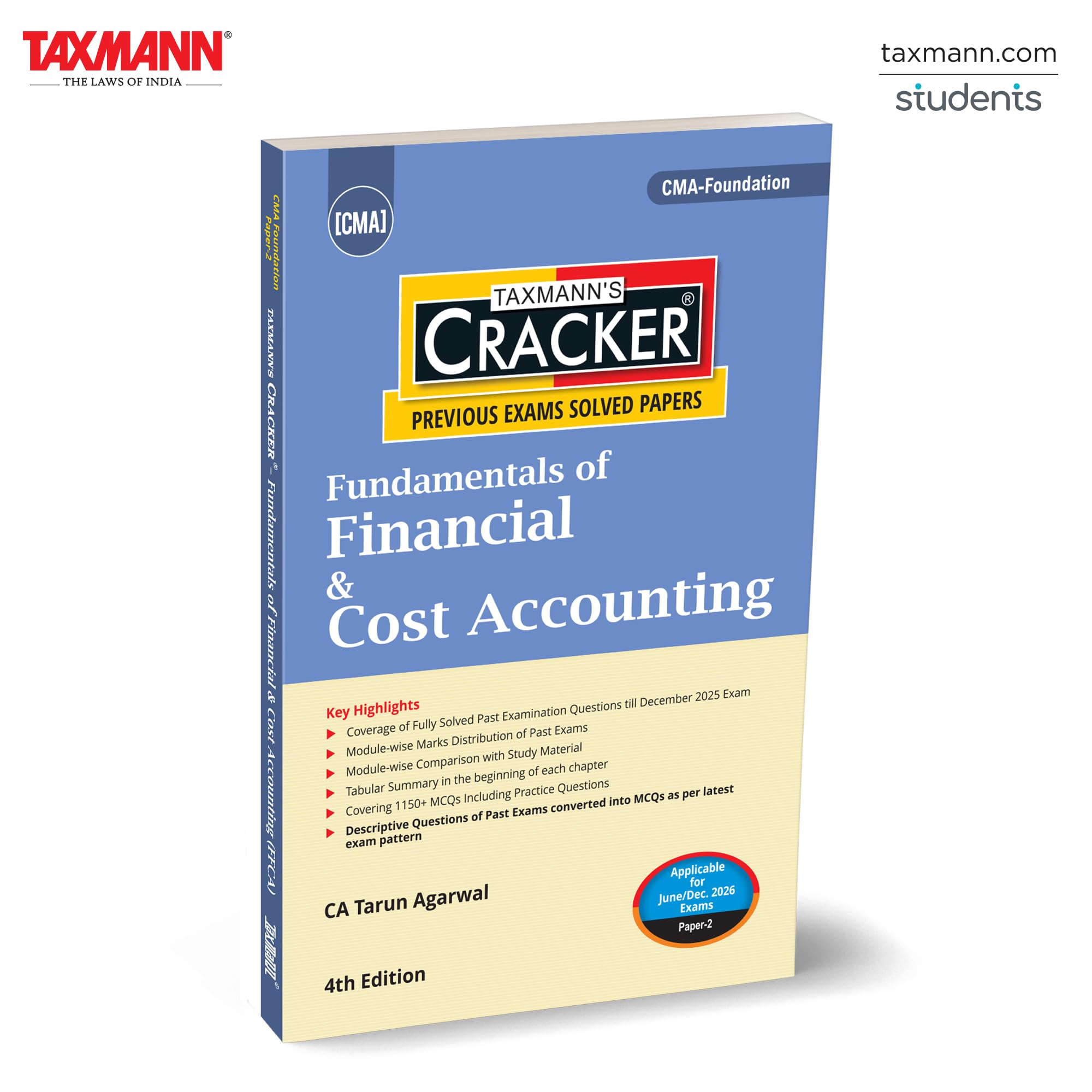 Taxmanns CRACKER for Fundamentals of Financial & Cost Accounting (Paper 2 | FFCA/Accounting)  Combining Conceptual Clarity wi