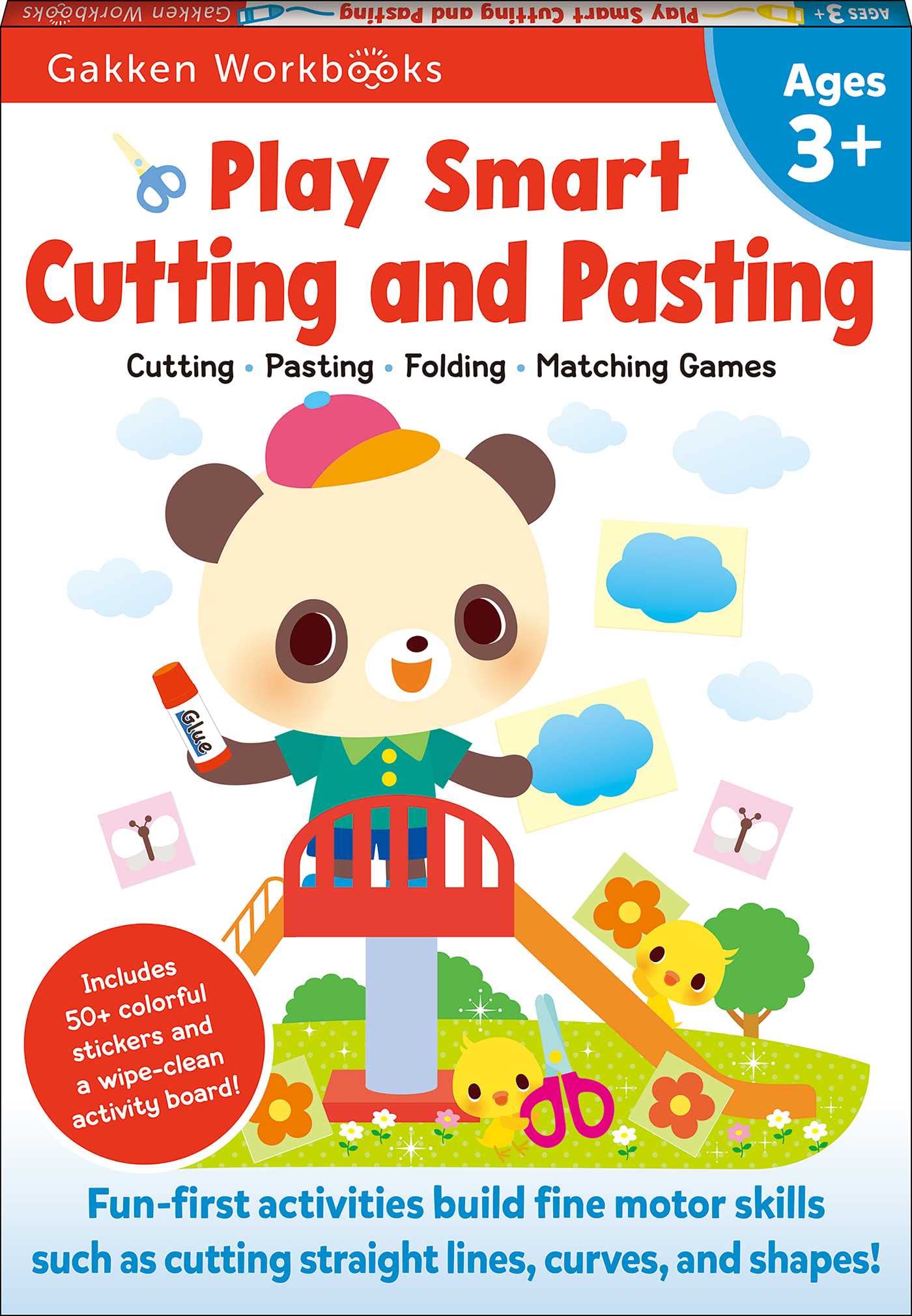 Play Smart Cutting and Pasting Age 3+: Preschool Activity Workbook with Stickers for Toddlers Ages 3, 4, 5: Build Strong Fine Mo