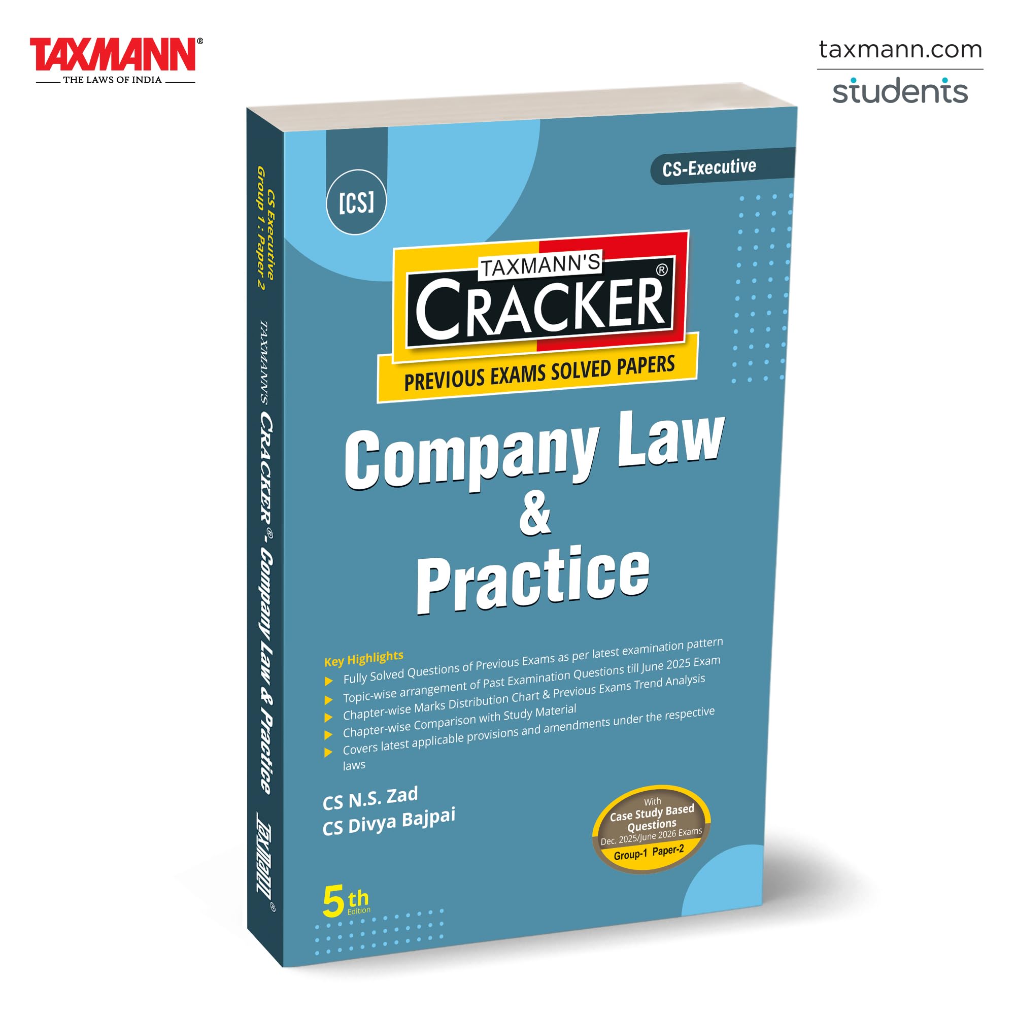 Taxmanns CRACKER for Company Law & Practice (Paper 2 | Company Law)  Featuring Solved Past Papers | Case Studybased Question